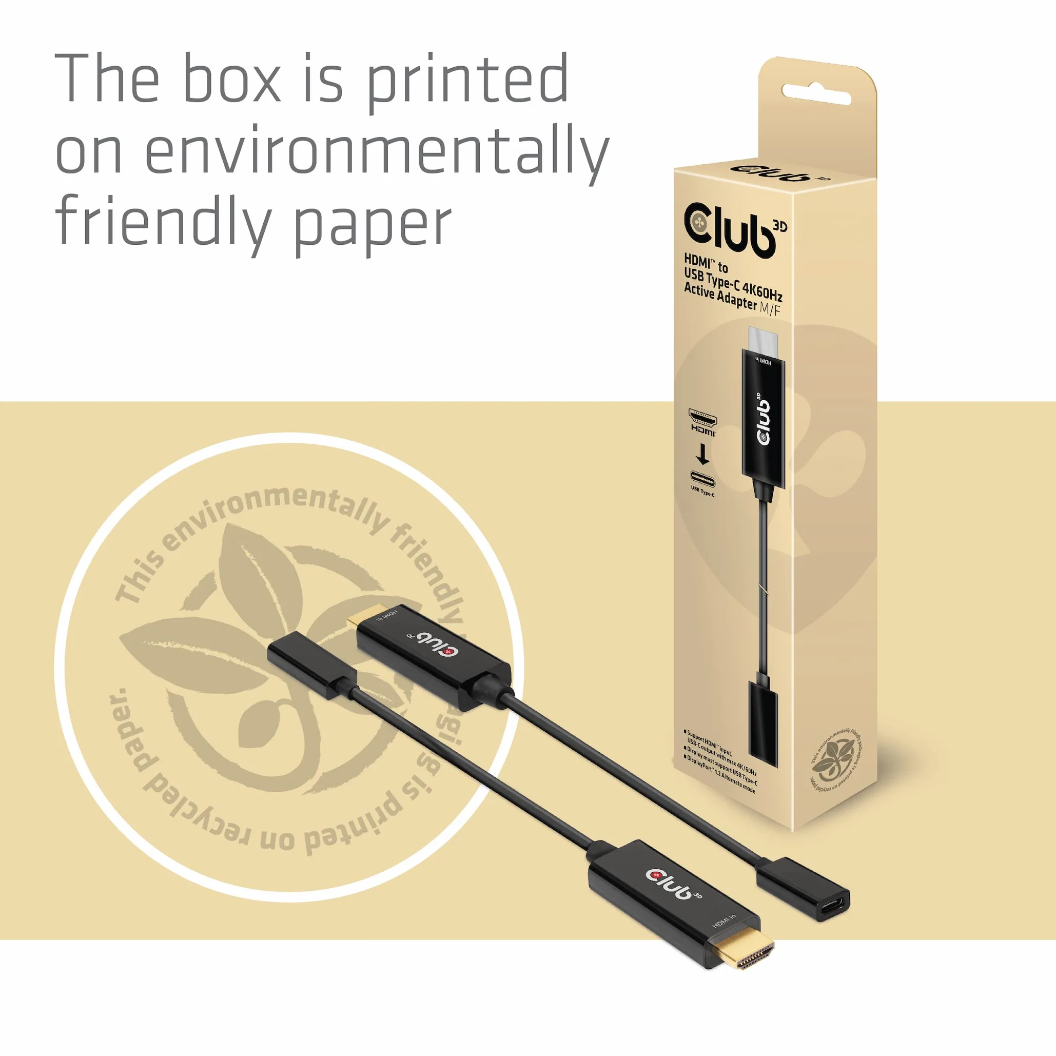 CLUB3D Aktywny adapter HDMI na USB typu C 4K60 Hz St/B