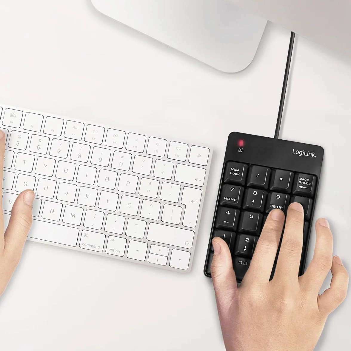 LogiLink ID0184 numeryczna klawiatura dodatkowa ze złączem USB ze wskaźnikiem aktywności LED, czarna