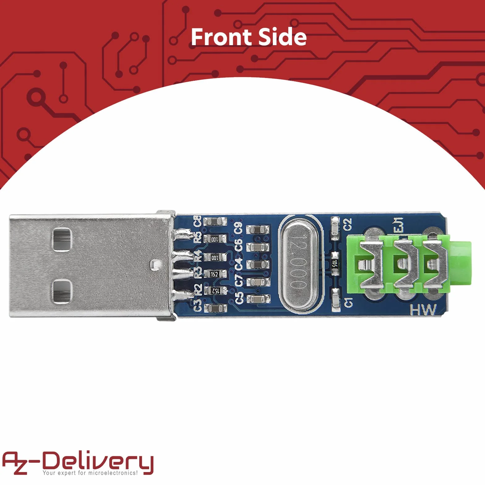AZDelivery 3 x Mini PCM2704 USB Sound Card DAC Decoder Board DV 5V dla Raspberry Pi
