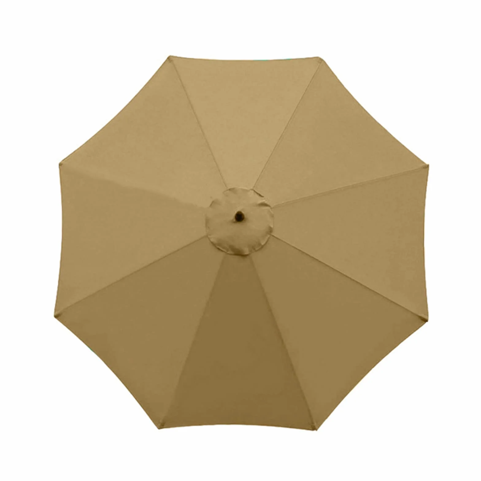 Kyaoayo Tkanina parasola i osłona baldachimu - ochrona przed promieniowaniem UV, zamiennik parasola stołowego na zewnątrz, Khaki, 3 m/8 Rippen