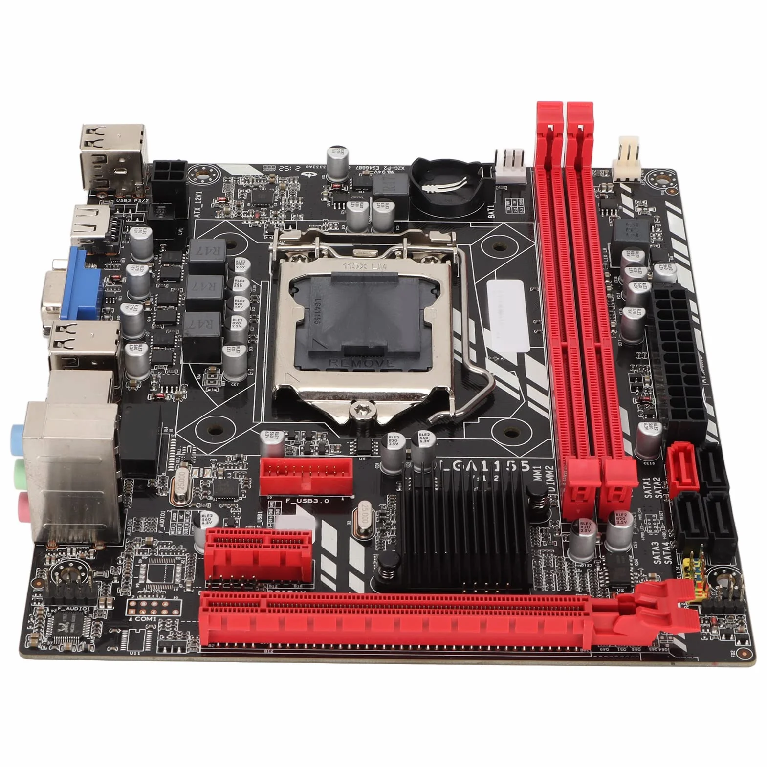 Płyta Główna B75M LGA1155, Płyta Główna M ATX DDR3 z 5.1-kanałową Kartą Dźwiękową, Kartą Sieciową 100M, VGA, SATA3.0, 2 Gniazdami Pamięci DDR3 dla Komputerów Stacjonarnych, Komputerów Stacjonarnych