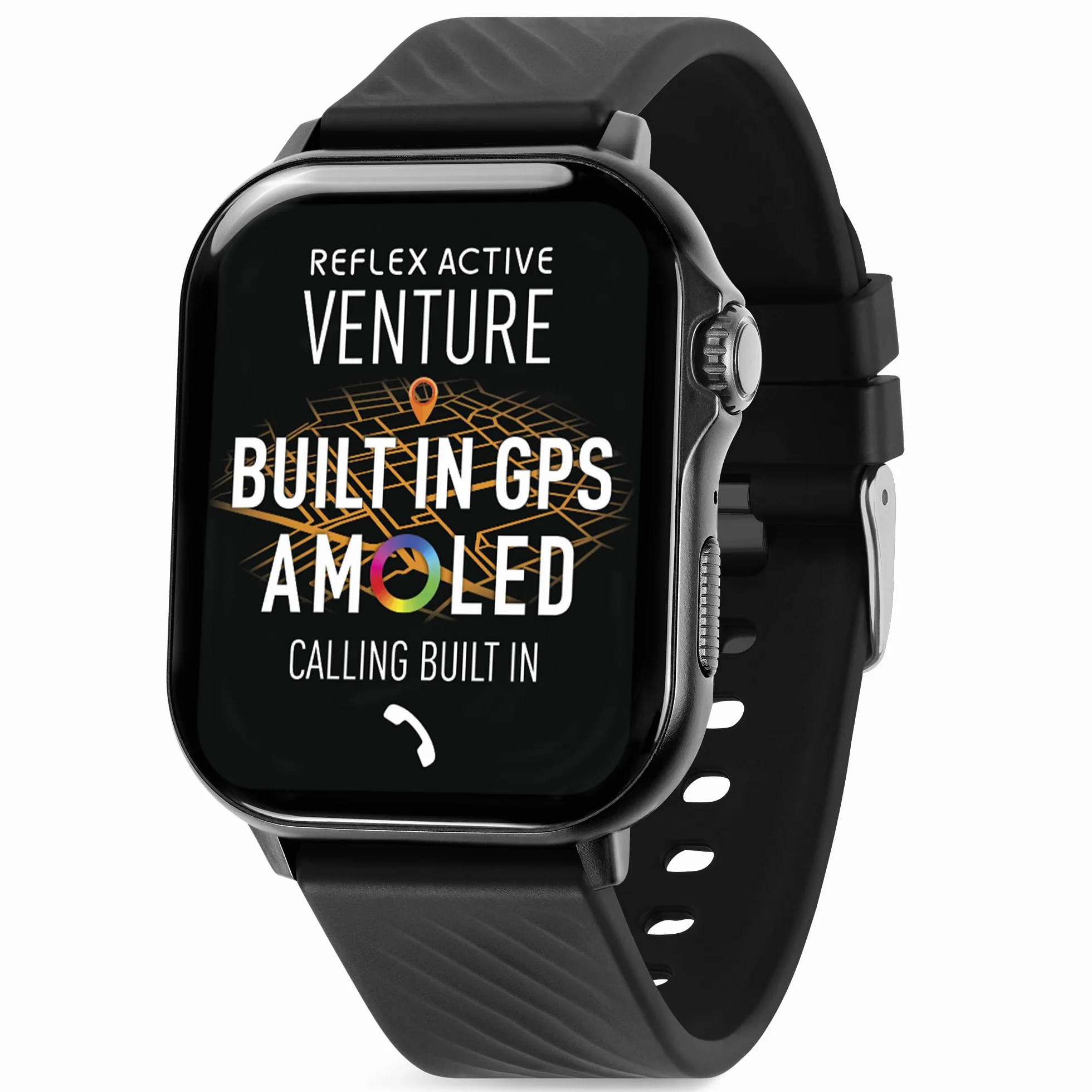 Reflex Active Venture AMOLED GPS Calling czarny pasek Smart Watch