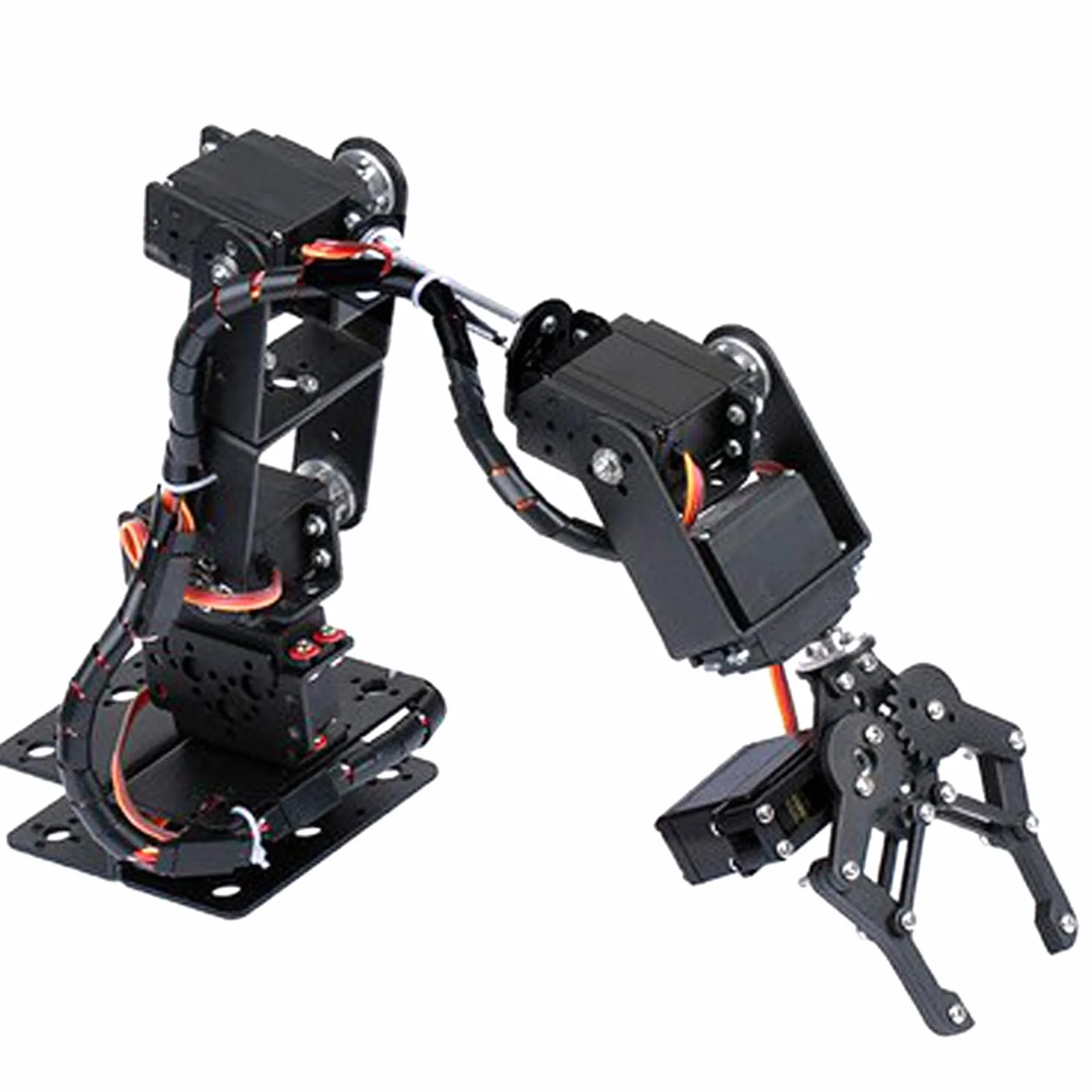 Zestaw Mechanicznego Zacisku Ramienia Robota Przemysłowego 6DOF Elastyczny Manipulator do Nauczania w College'u, Produkcja - Czarny 6 X Analogowy Układ Kierowniczy dla Entuzjastów Robotyki