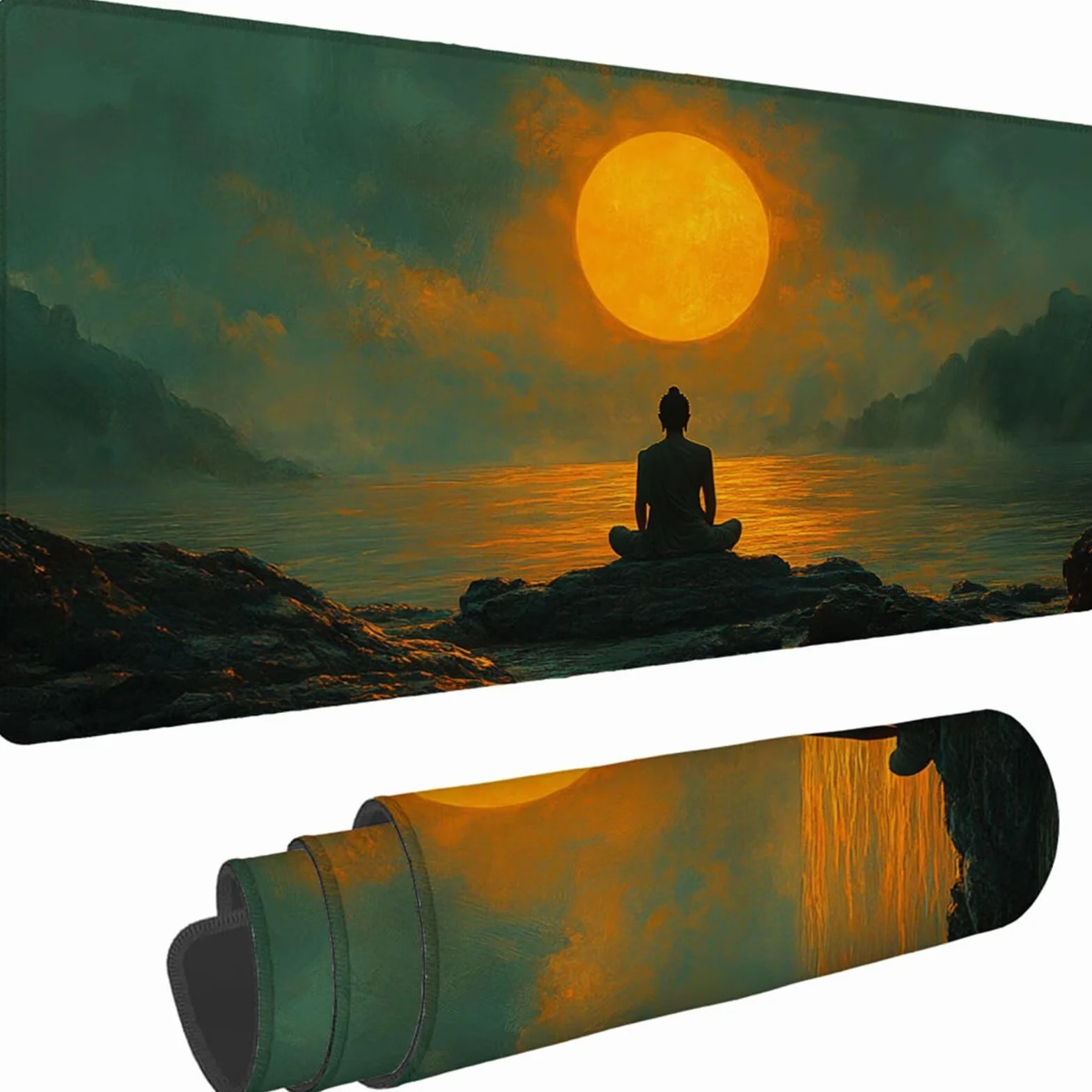 Gamingowa podkładka pod mysz 1200 x 600 x 3 mm, XXL, wodoszczelna, odporna na ścieranie, z przyszytymi krawędziami, zielona, podkładka na biurko, poprawia prędkość i precyzję do komputera, laptopa