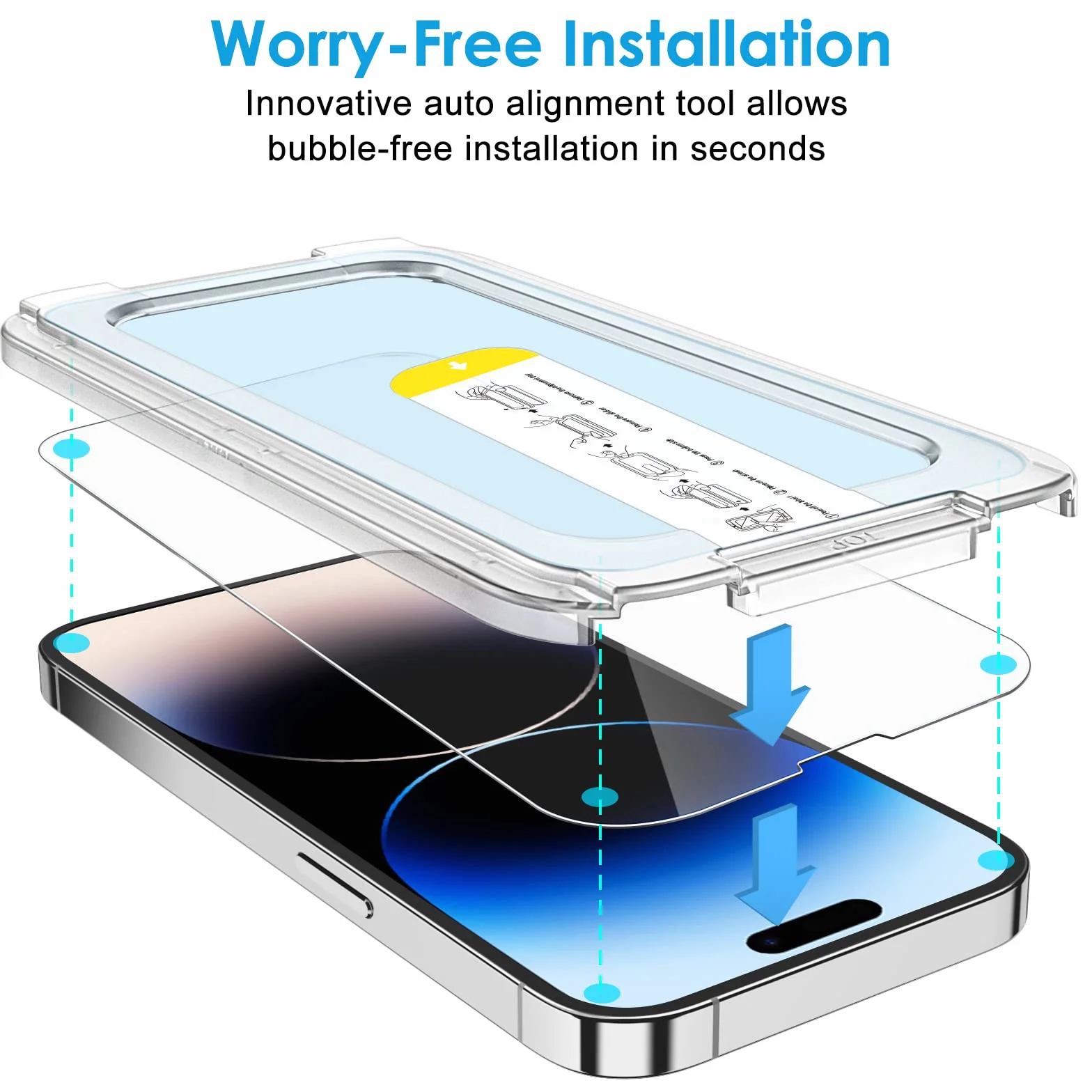 JETech Szkło Hartowane do iPhone 14 Pro 6,1 Cala, 2 Sztuki