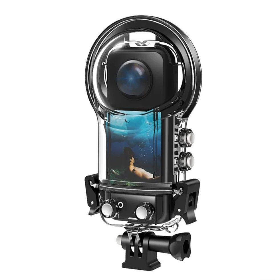 Podwodna obudowa do Insta360 X5, wodoodporna obudowa do nurkowania, przezroczysta powłoka odporna na zarysowania z uchwytem na wspornik, akcesoria do kamer akcji