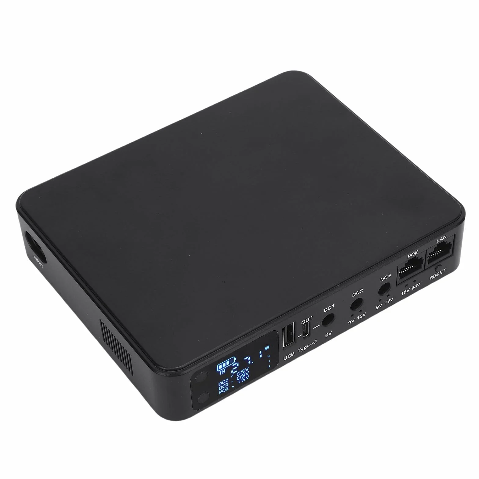 UPS Battery Backup 18000 MAh Digital Display Zasilacz z DC USB Wyjściowe POE Portable Zasilacz dla Kamer Bezpieczeństwa Routery Skanery Odcisków Palców (wtyczka UE)