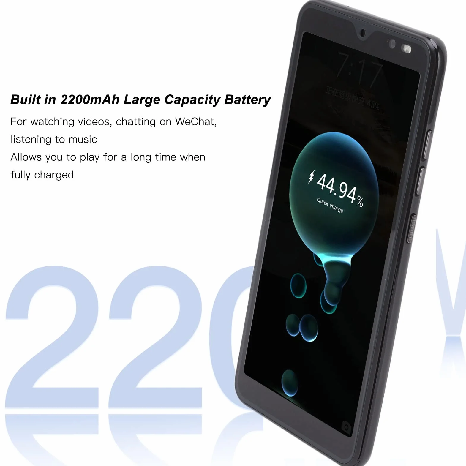 Smartfon 5,45 Cala HD Pełny Ekran Telefonu Komórkowego 2 GB RAM 32 GB ROM Rozpoznawanie Twarzy Dual SIM Dual Standby Telefon Komórkowy dla Rino8 Pro (Czarny)