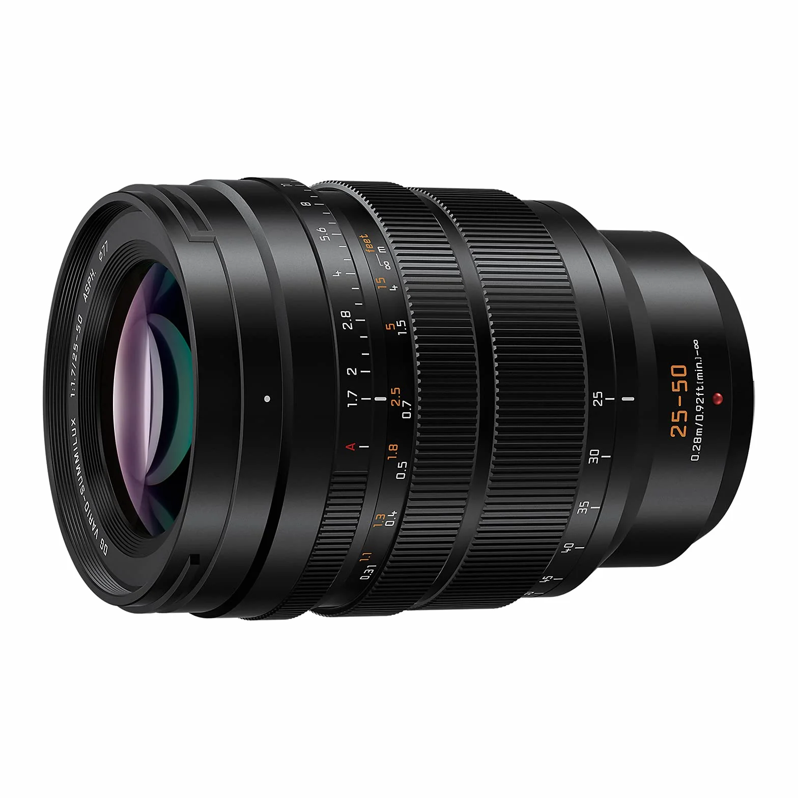 Panasonic H-X2550 LEICA DG VARIO-SUMMILUX teleobiektyw z zoomem (ogniskowa 25-50mm, przysłona F1,7 ASPH., filtr φ77mm, obiektyw mikro 4/3), czarny