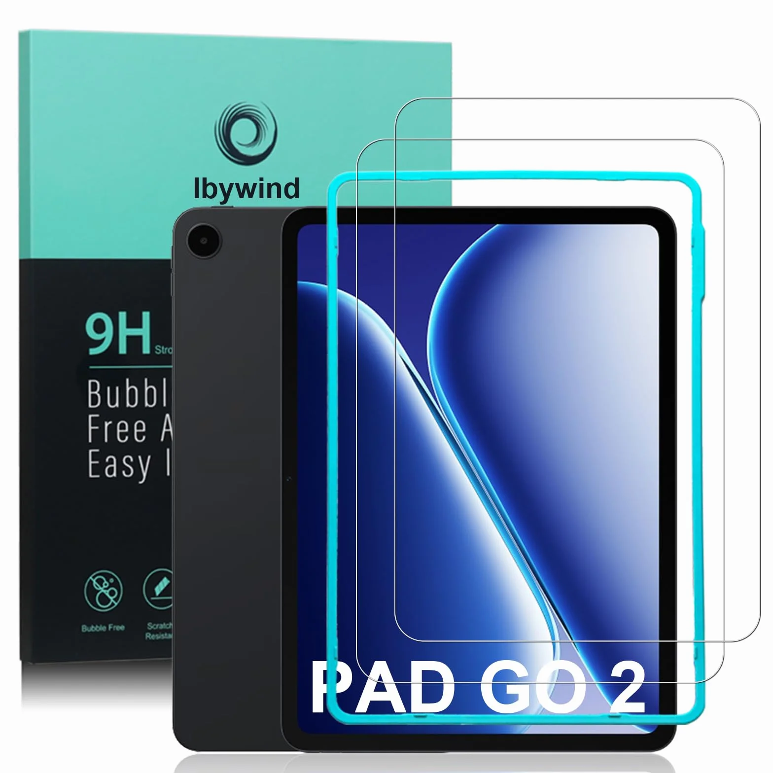 Ibywind Szkło Hartowane do OnePlus Pad Go 2,2 Sztuki Twardością 9H Folia Ochronna z łatwe narzędzie do instalacji,bez pęcherzyków powietrza,odporna na pękanie i zarysowania