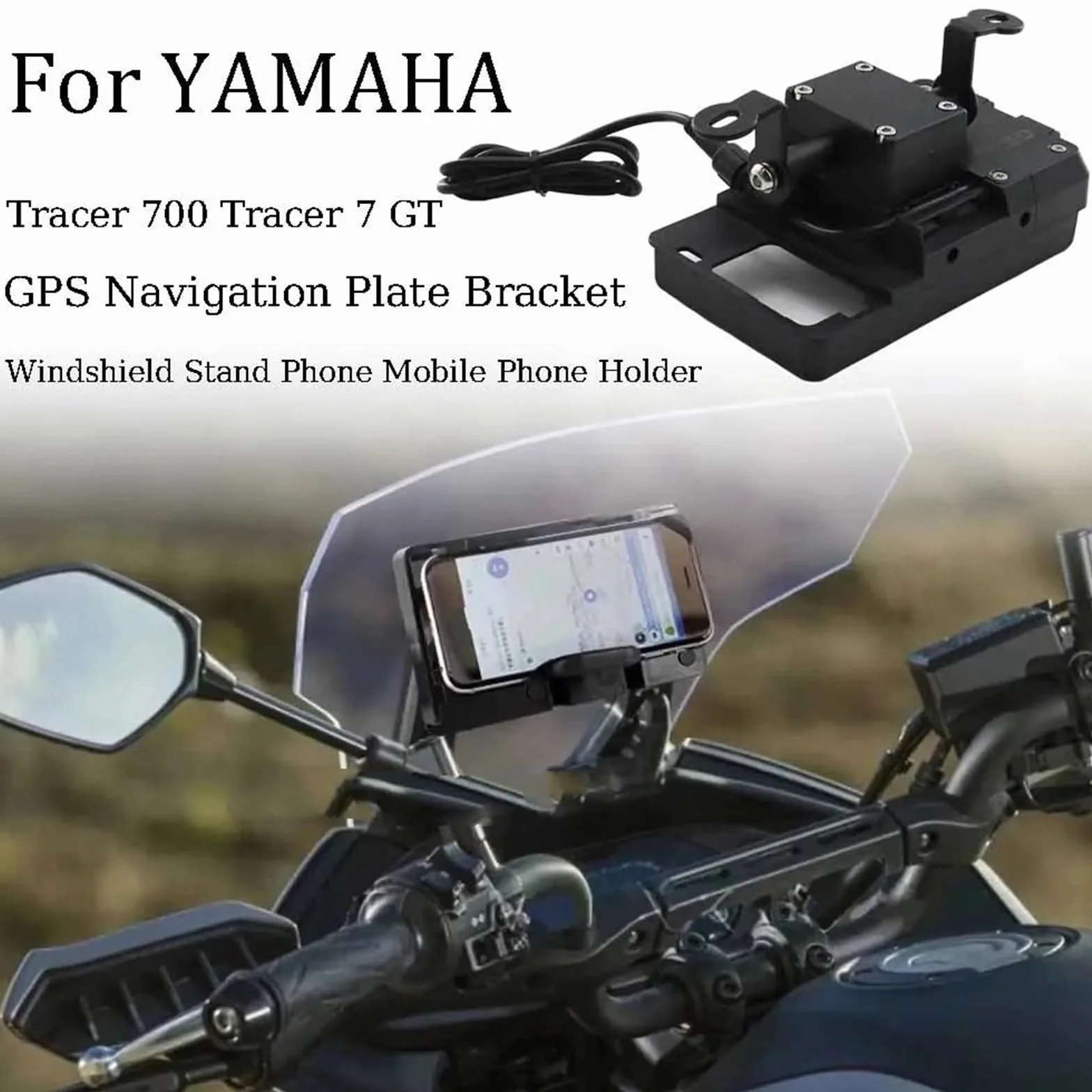 Motocyklowy uchwyt do nawigacji Pasuje do YAMAHA Tracer 700 Tracer 7 GT Akcesoria do nawigacji GPS Uchwyt na szybę przednią(Set)