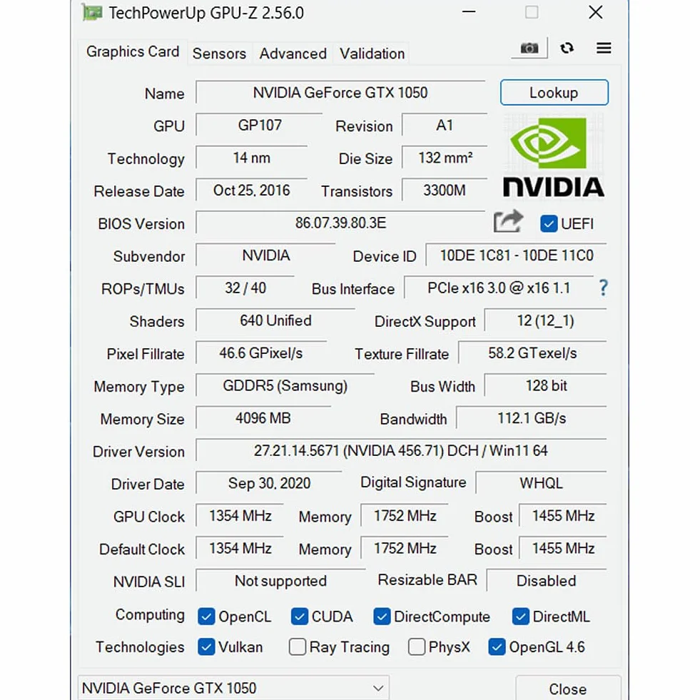 Karta graficzna GTX 1050 do PC, 4 GB GDDR5 128-bit, HDMI DisplayPort DVI-D, komputer GPU, karta wideo do gier, niskoprofilowa, PCI Express x16, DirectX 12