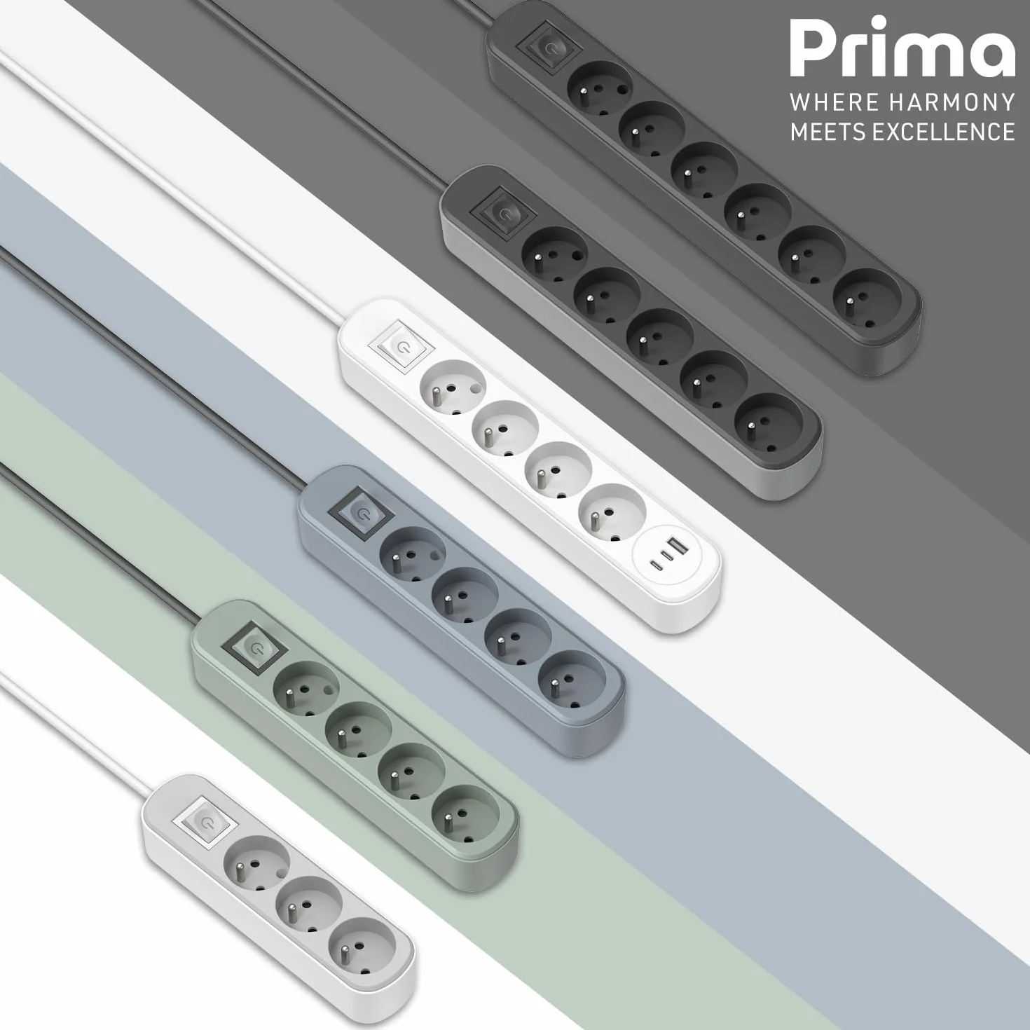 Electraline Listwa Zasilająca, Biały, 1,5 metra