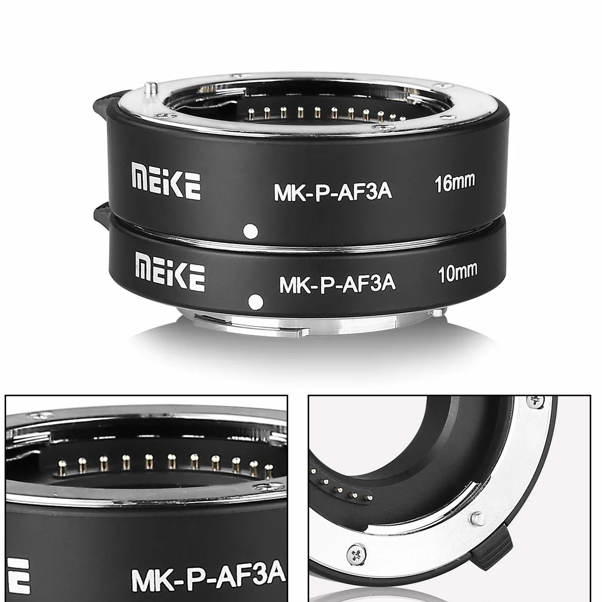 Meike MK-P-AF3A metalowa rura przedłużająca do automatycznego ustawiania ostrości do obiektywów aparatu Olympus Panasonic Micro Four Thirds M4/3 System 10 mm 16 mm
