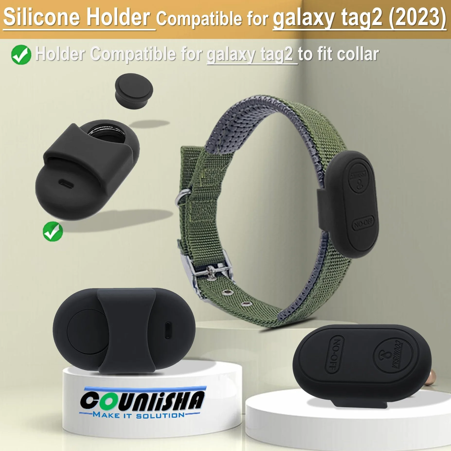 Silikonowy uchwyt Samsung Galaxy SmartTag2, obroża dla psa, wąska gumowa osłona akcesoria, bezpieczne etui Galaxy Tag2 Tracker dla kota, dzieci (2 sztuki)