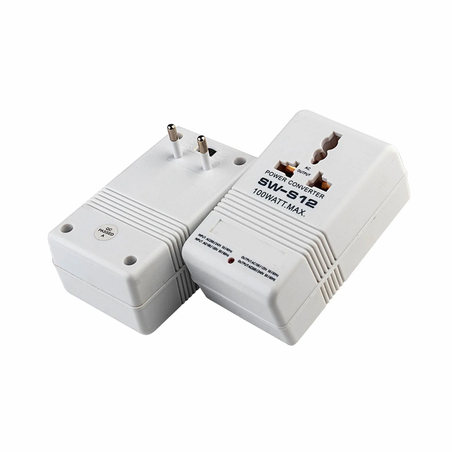 Zunate Kompaktowy Podróżny Konwerter Mocy 100 W Transformator z Podwójnym Napięciem do Małych urządzeń, Solidna Konstrukcja, funkcjonalność Dwukanałowa, Konstrukcja Przyjazna dla Użytkownika