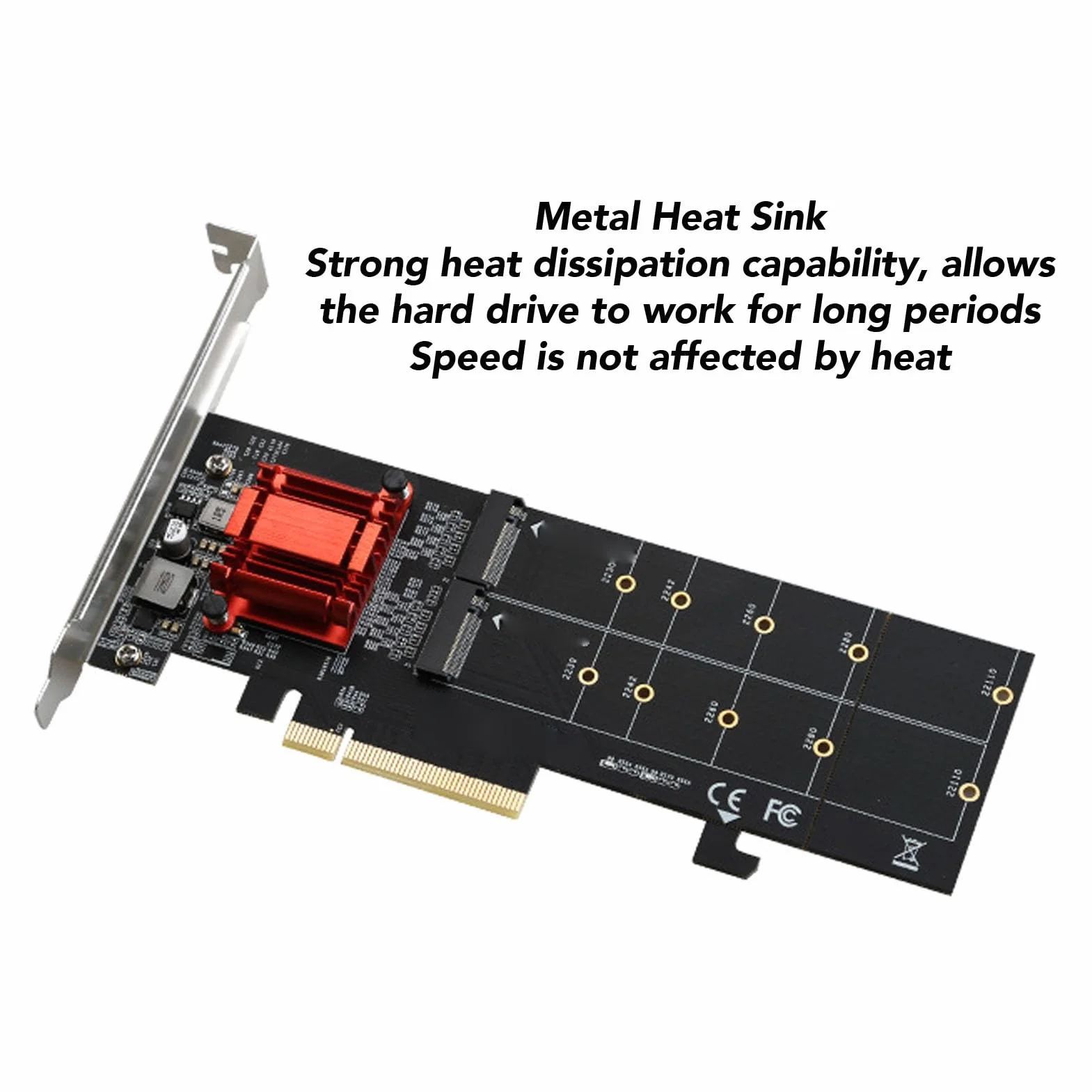 Bewinner Podwójny Adapter NVMe PCIe |Chipset ASM1812, 2 Gniazda M.2, Obsługa Dysków SSD 2230-22110, prędkość PCIe 3.1 X4, zgodność Programowa z RAID