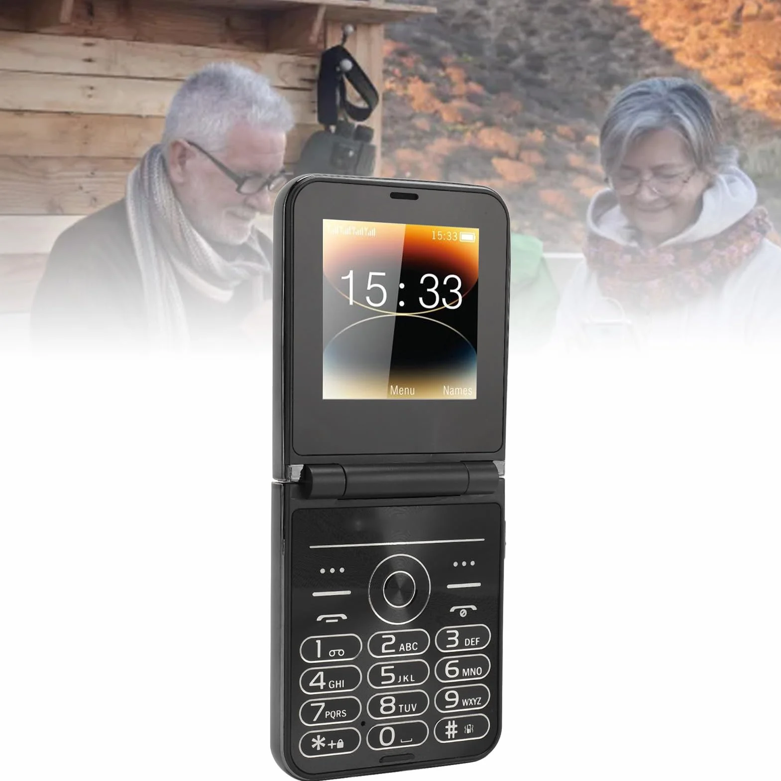 Dpofirs 2G telefon komórkowy z dużymi przyciskami dla osób starszych, ekran 2,6 cala, bateria 1400 mAh, 4 karty SIM, latarka LED, aparat