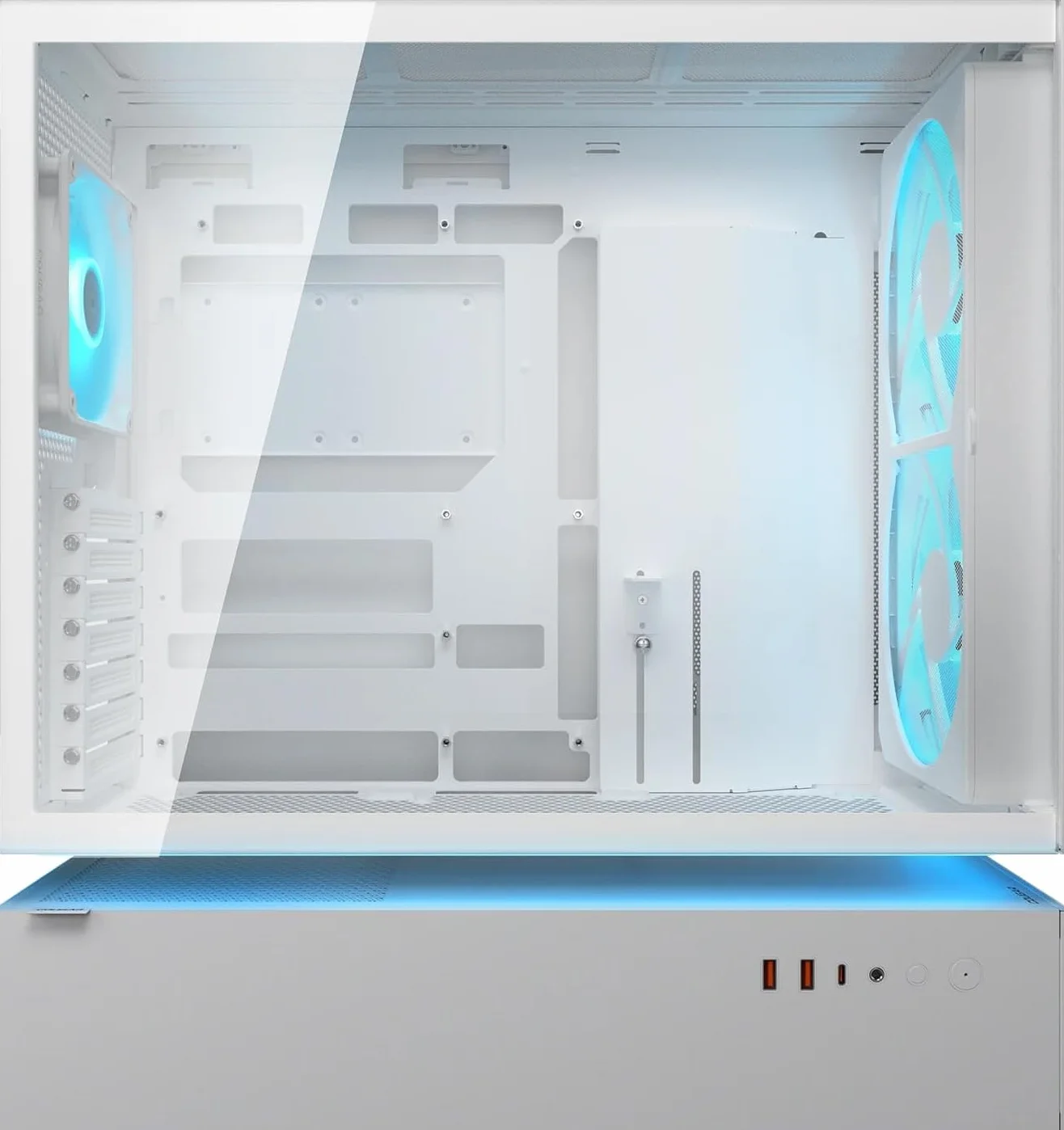 Cougar CFV235 - ARGB Gaming Mid‑Tower obudowa, ATX/CEB, 270° High‑Airflow, 4 wentylatory ARGB PWM, obsługa GPU do 430 mm, USB‑C (biały, CFV235 Mesh)