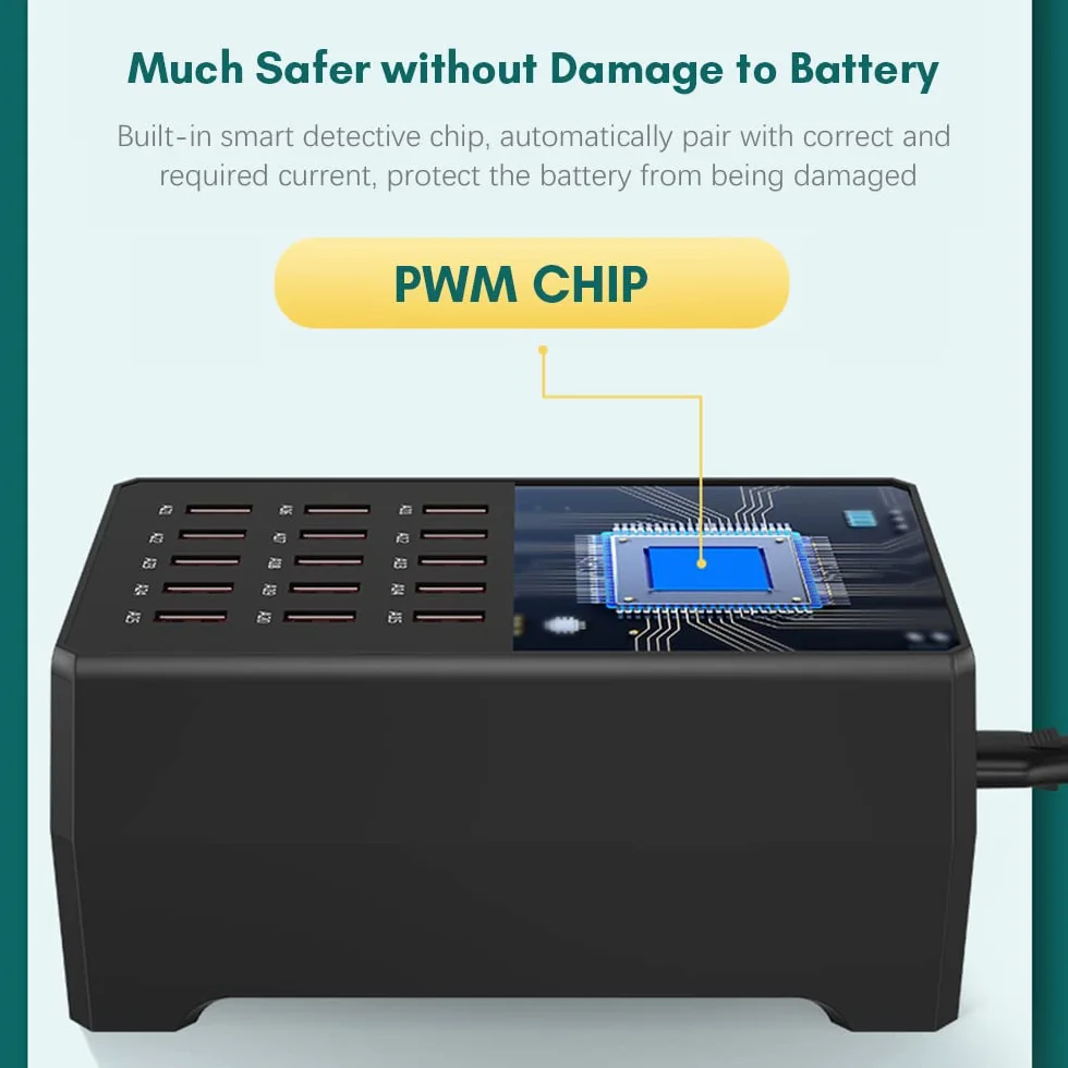 docooler Stacja ładująca USB 150 W ładowarka stołowa z gniazdem USB ładowarka stołowa 30 portów