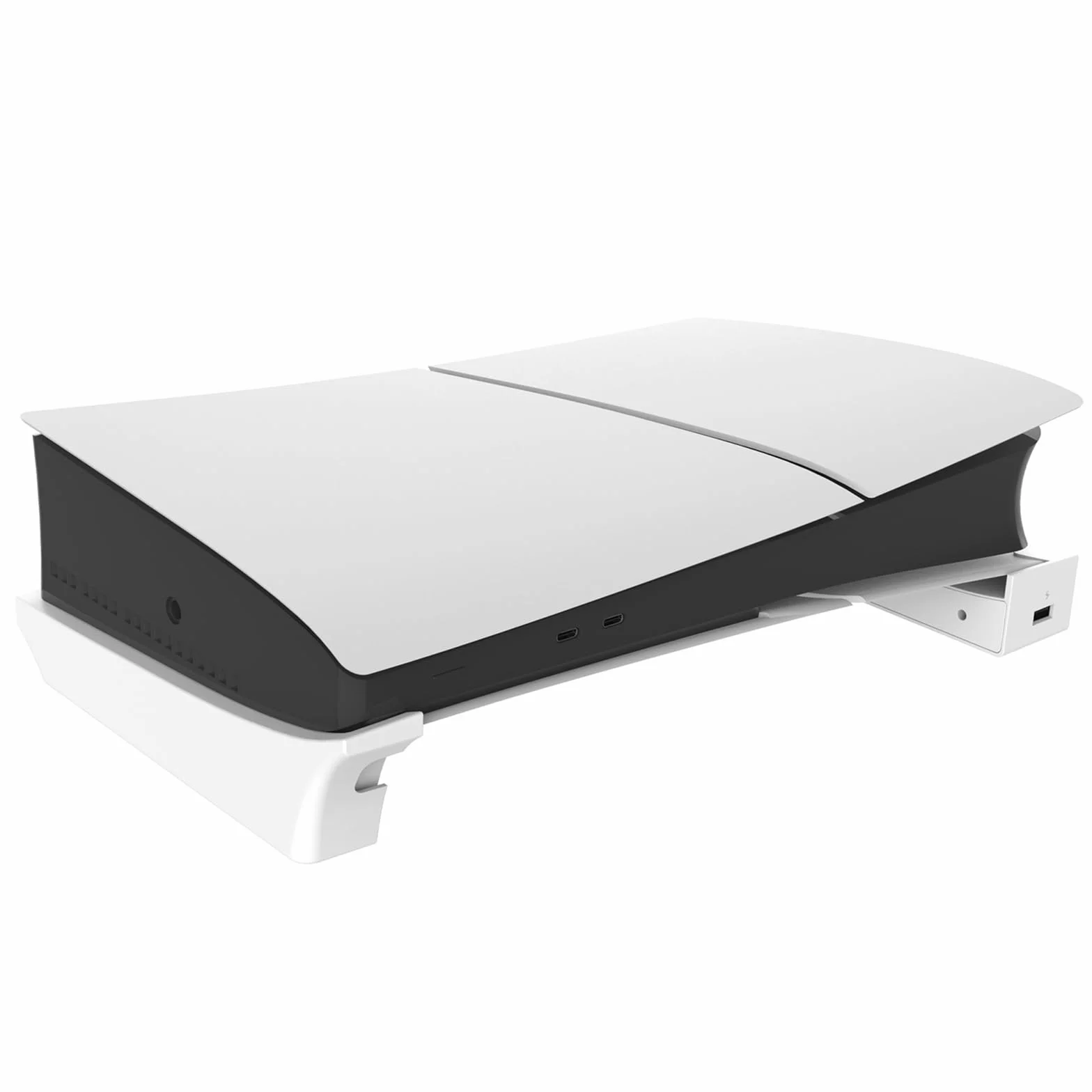 TECKEEN Poziomy stojak z 4 przedłużaczami USB HUB ładowarka port konsola uchwyt do konsoli PS5 Slim