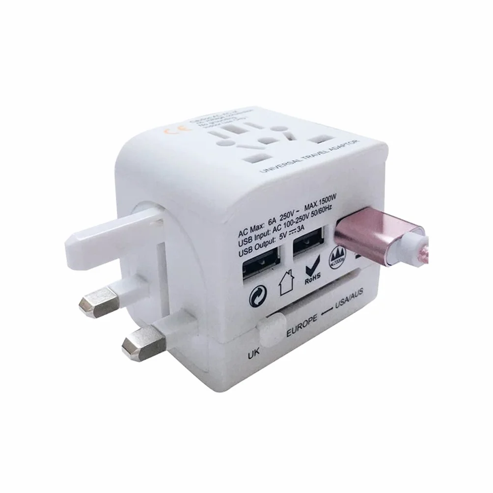 Universal Power Adapter Plug Międzynarodowa ładowarka z 3 Usb. Porty ładujące, ogólnoświatowy adapter podróży (Color : F)