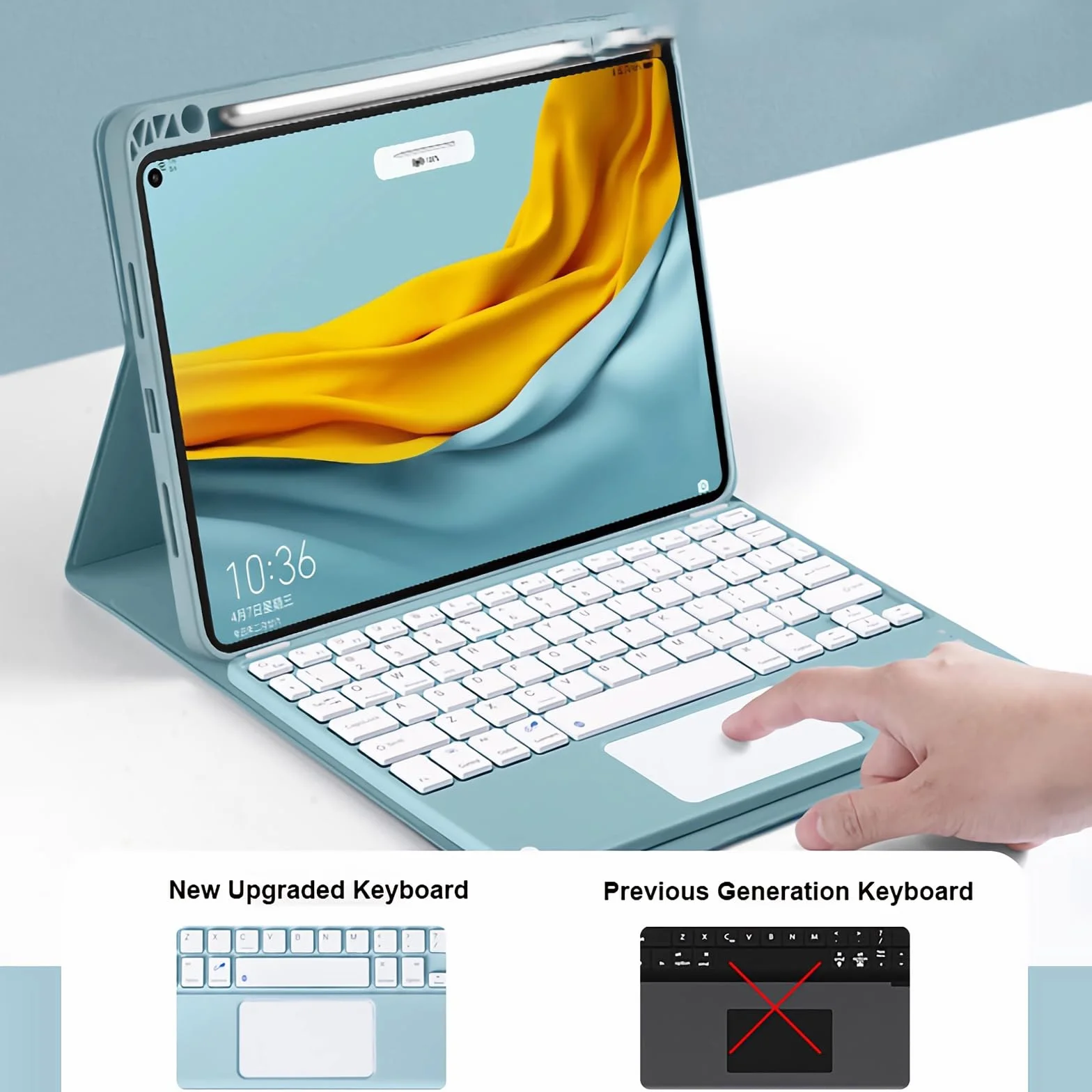 Etui z klawiaturą do Xiaomi Mi Pad 6/6 Pro 11" 2023, Wbudowany Uchwyt Na Ołówek, Magnetyczna Odłączana Bezprzewodowa Podświetlana Klawiatura z Myszą Bluetooth,Dark purple
