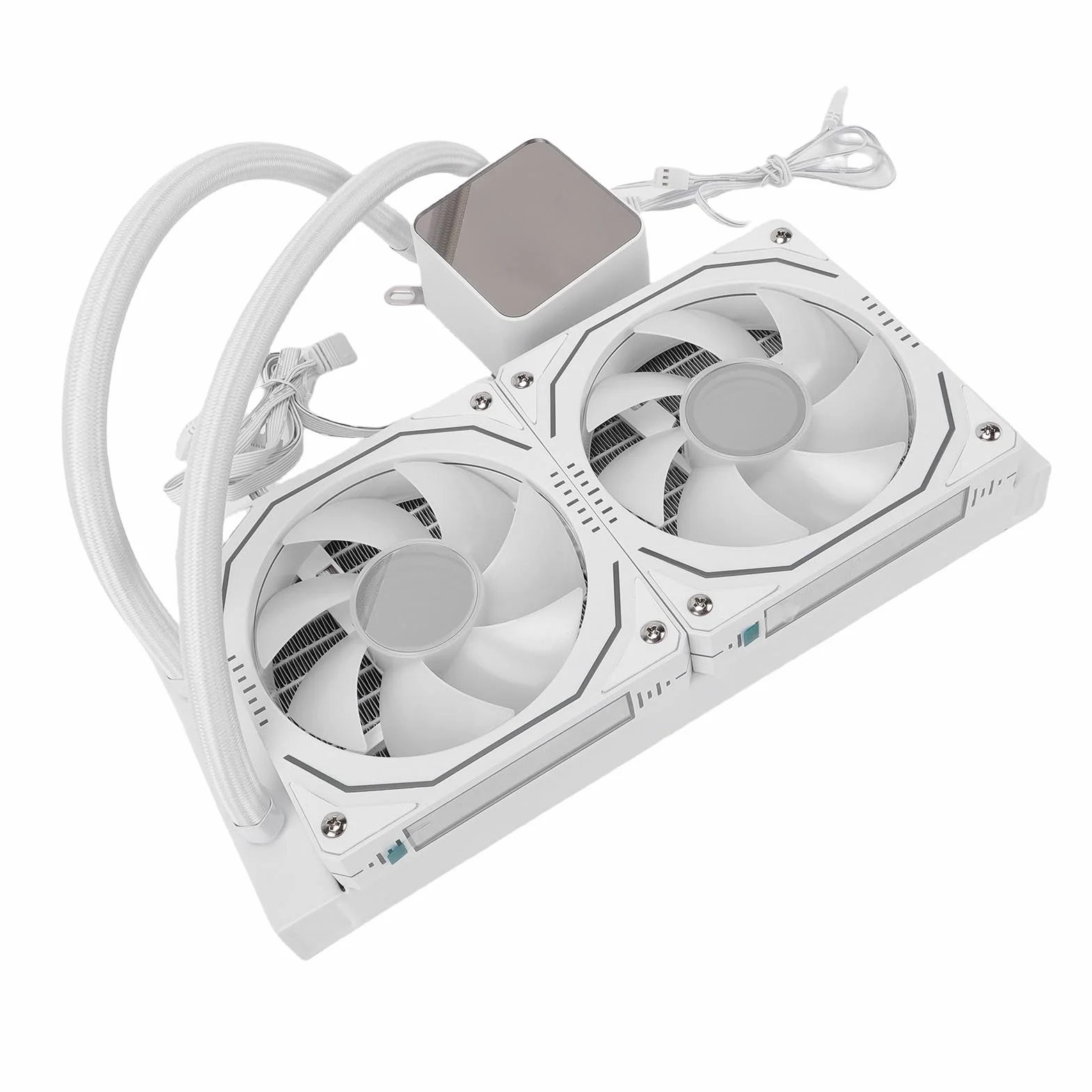 PUSOKEI Płynna Chłodnica Procesora AIO 240 Mm |ARGB 2,2-calowy Ekran LCD dla AM4 AM5 z pętlą zamkniętą (WHITE)