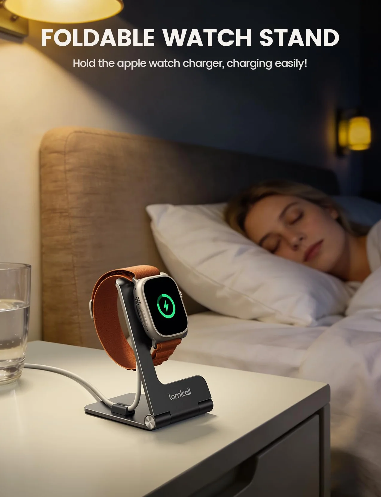 Lamicall Podstawka Ładująca do Apple Watch Aluminiowa Stacja Ładująca Series 11/10/9/8/7 SE3 Ultra 3/2 49mm 46mm 45mm 42mm 40mm