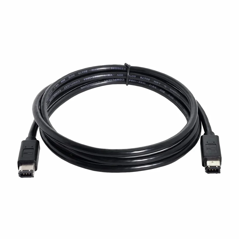 6-pinowy do 6-pinowy przewód ogniowy 400 do FireWire 400 6-6 IEEE 1394 1,8 m czarny FW-016