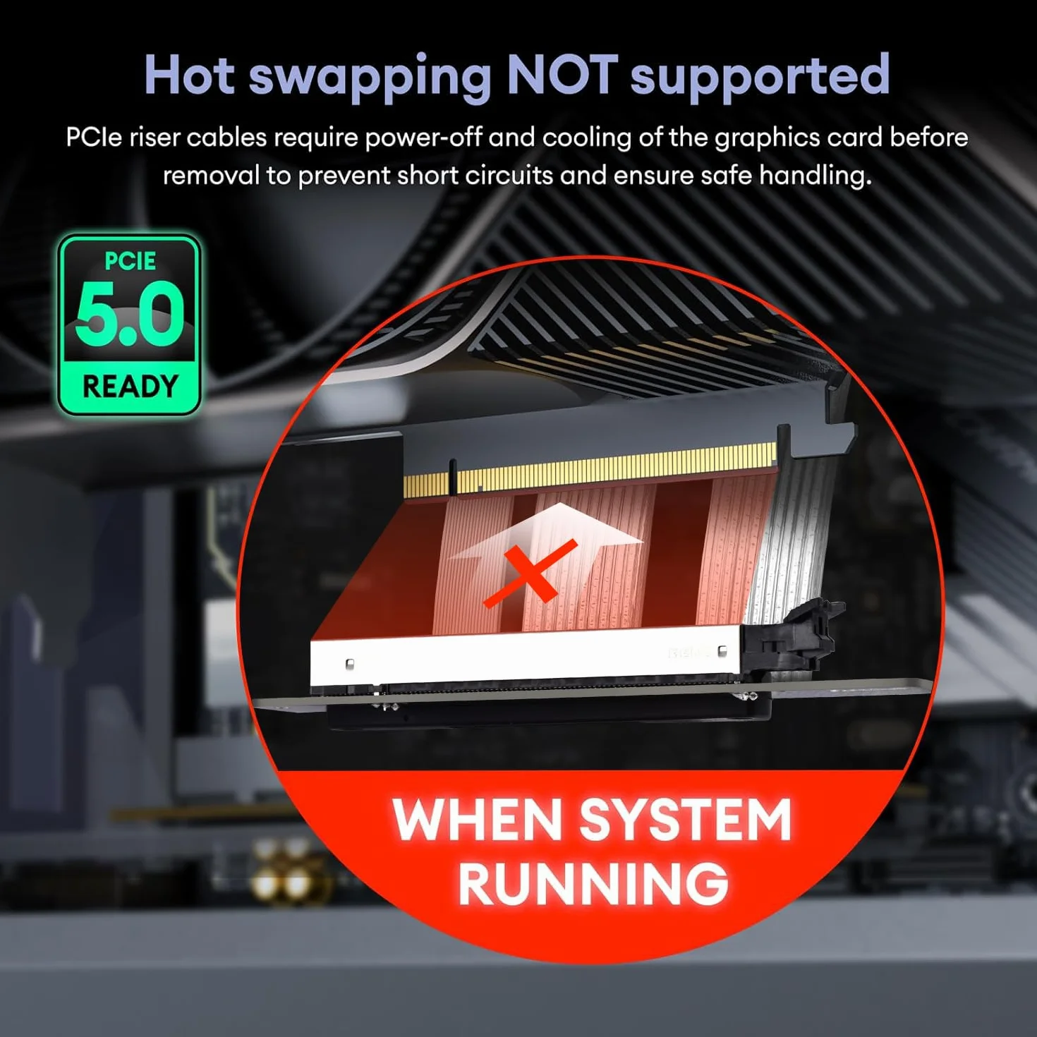 PCIe 5.0 X16 kabel Riser - przepustowość 128 GB/s - pionowy uchwyt GPU zestaw montażowy do WRX80/90E, RTX4090/5090/RX7900XTX - kompatybilny z PCIe 4.0 3.0 - bardzo elastyczny, podwójnie ekranowany