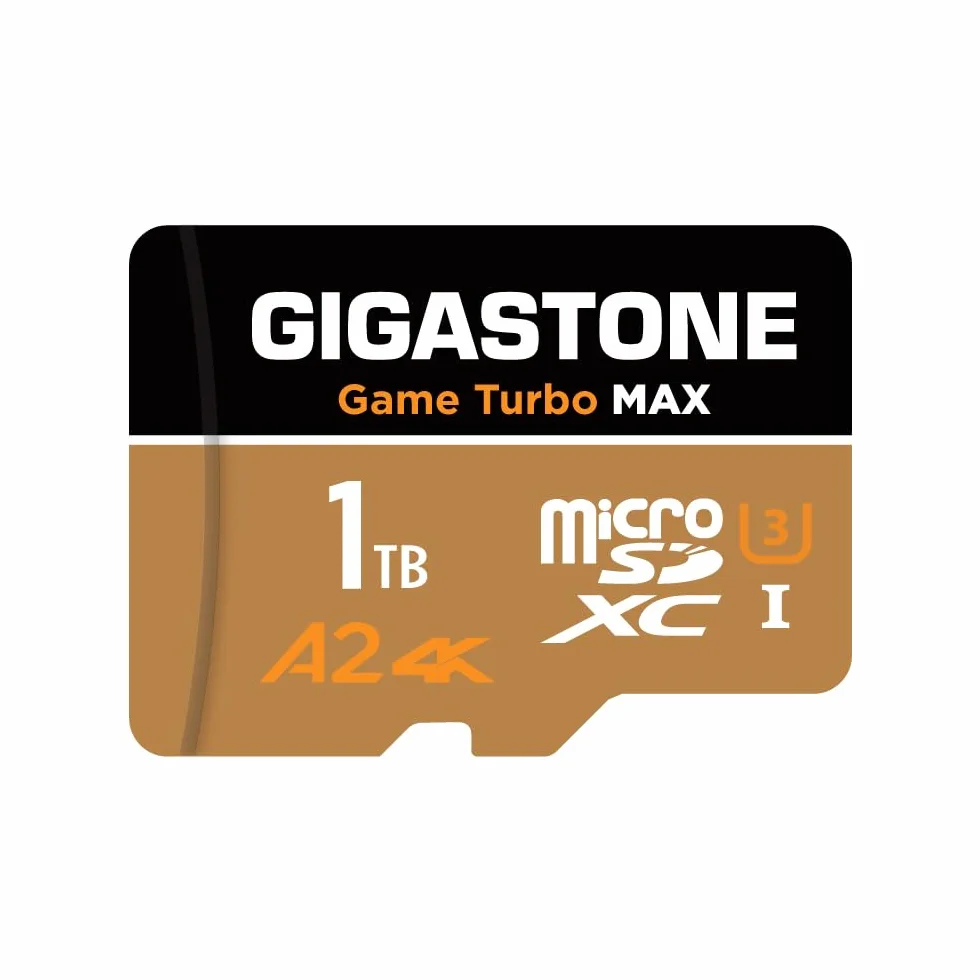 [5 lat darmowe odzyskiwanie danych] GIGASTONE 1 TB, Game Turbo Max, prędkość do 160/140 MB/s, dla Steam deck, 4K Wideo A2 V30 U3 MicroSDXC z adapterem