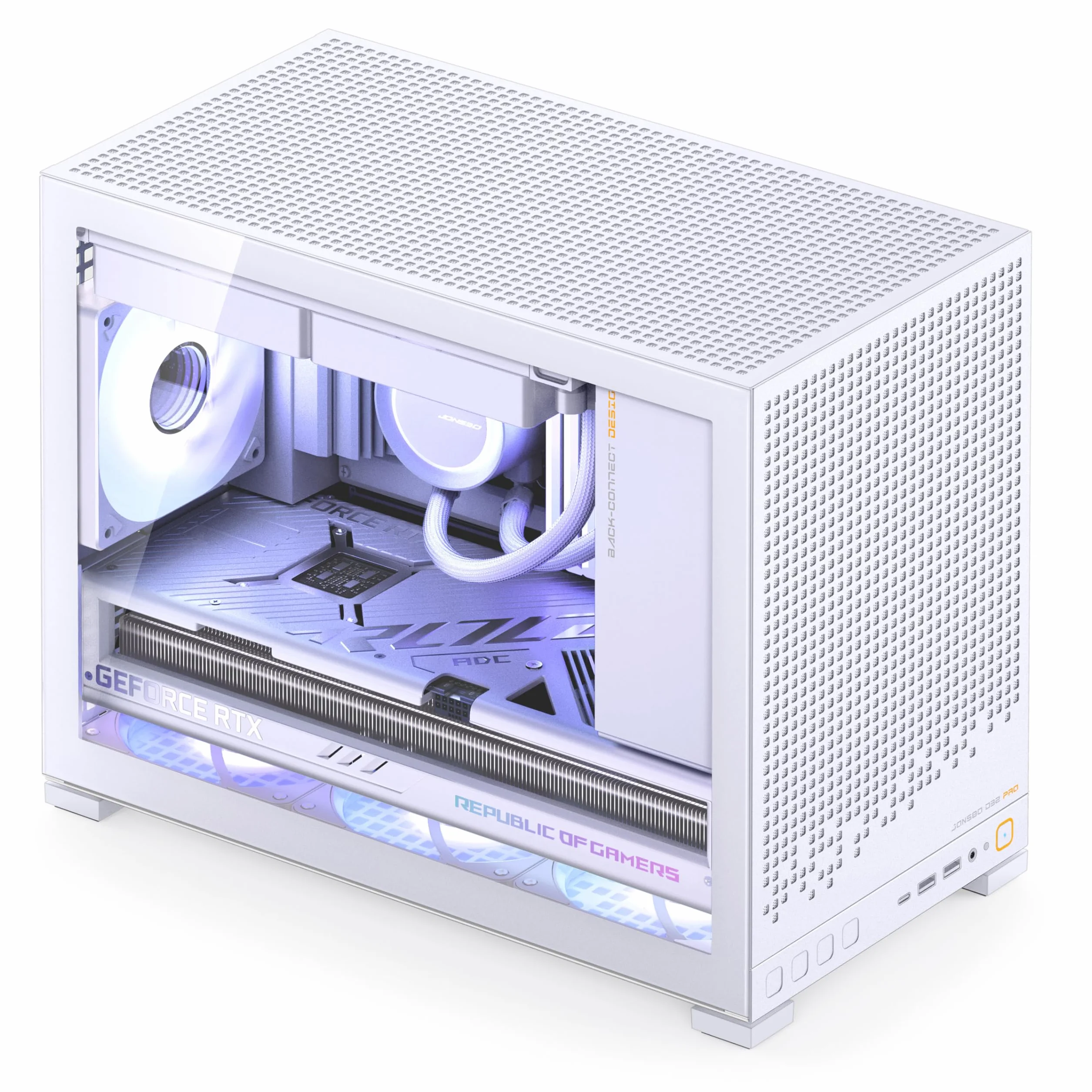 Jonsbo D32 PRO obudowa PC biała – kompaktowa obudowa mATX z obsługą Back-Connect, szkło hartowane, filtr kurzu i chłodzenie High-End