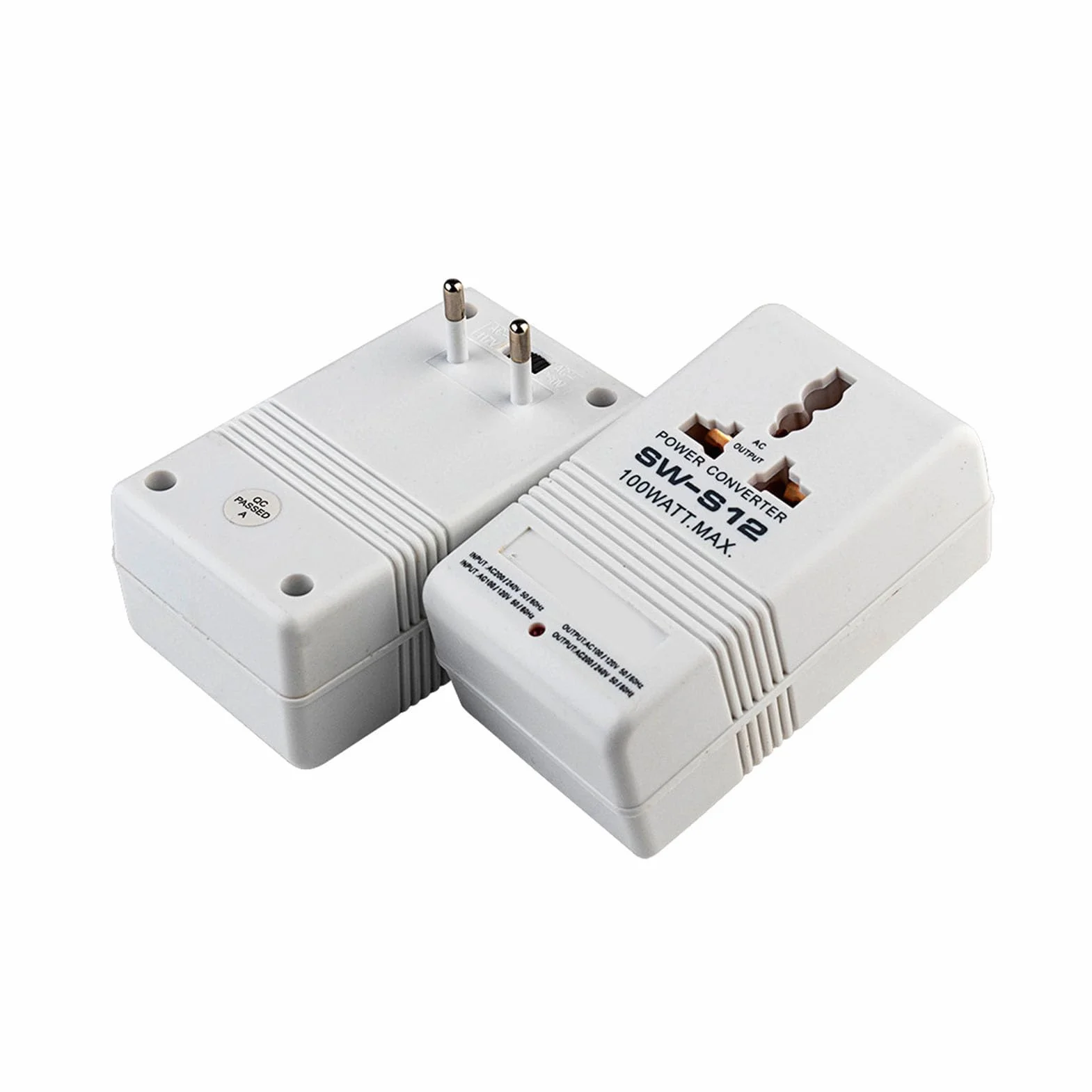 Zunate Kompaktowy Podróżny Konwerter Mocy 100 W Transformator z Podwójnym Napięciem do Małych urządzeń, Solidna Konstrukcja, funkcjonalność Dwukanałowa, Konstrukcja Przyjazna dla Użytkownika