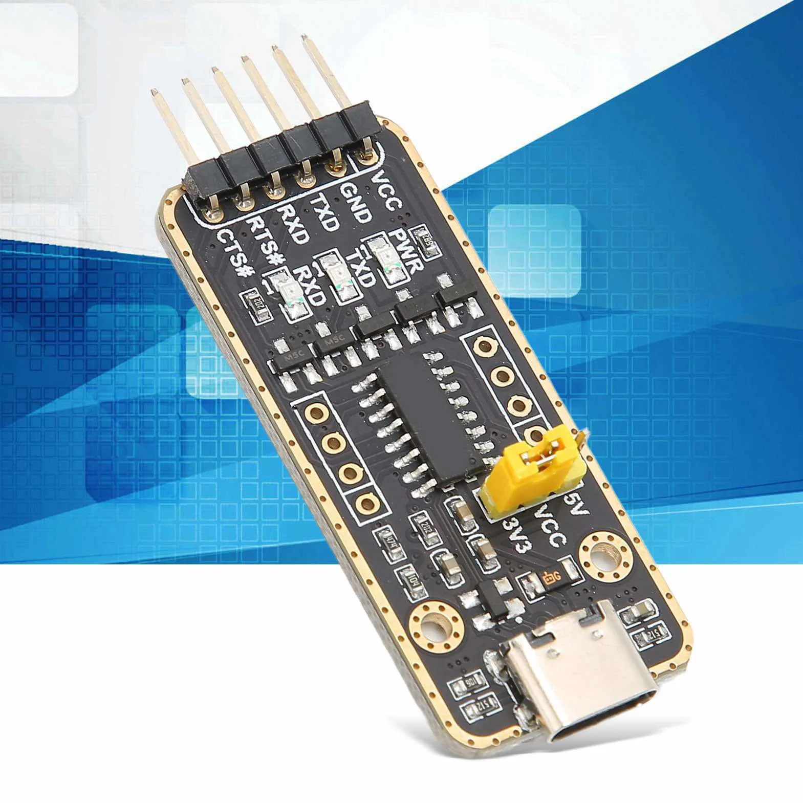 Adapter USB na UART TTL, Moduł Konwertera Szeregowego 6PN, Uniwersalny Moduł Komunikacji Szeregowej, Układ CH343G, Interfejs USB C, Ochrona Przeciwprzepięciowa, dla Systemu