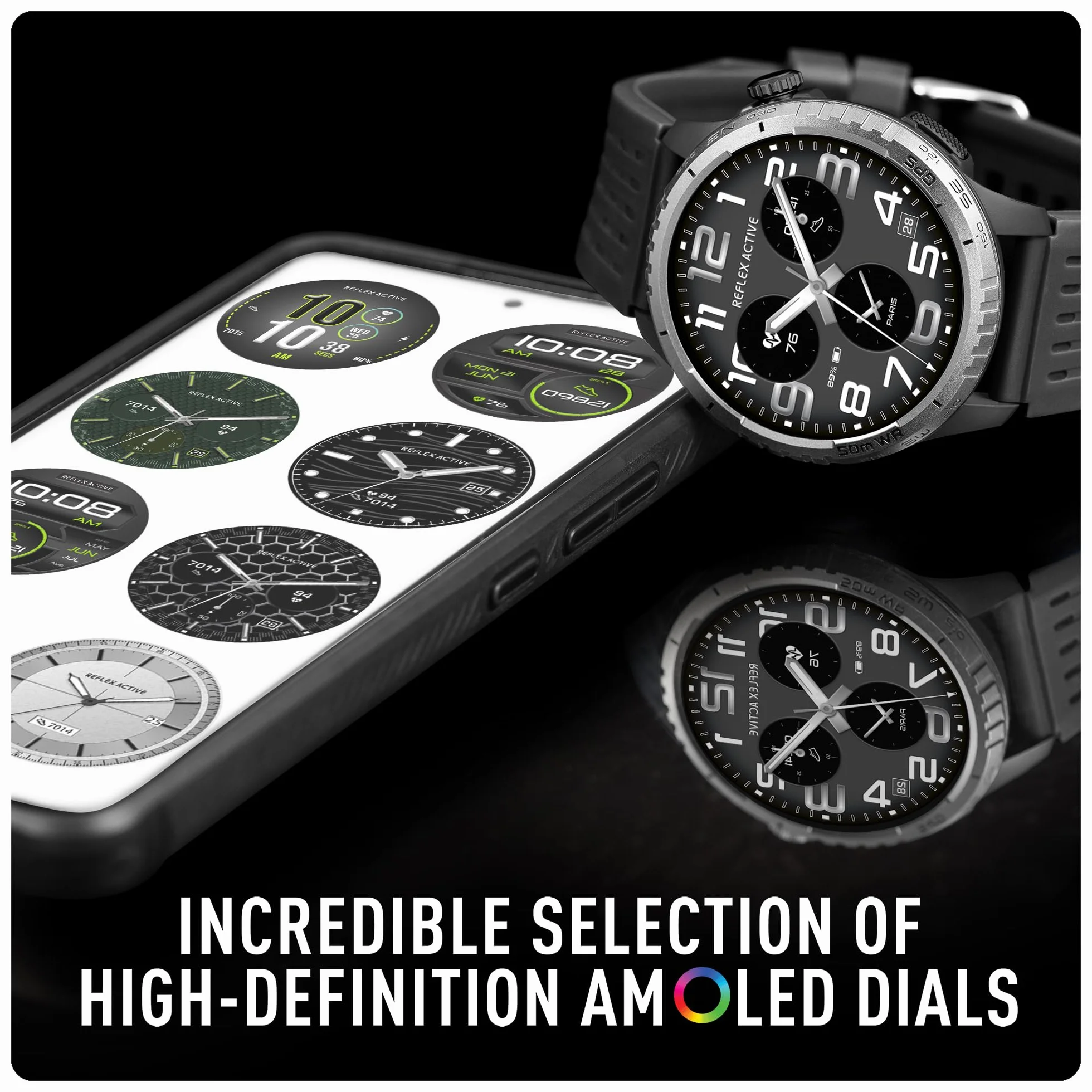Reflex Active Sea Venture 50m Swim-Safe AMOLED GPS czarny pasek smartwatch