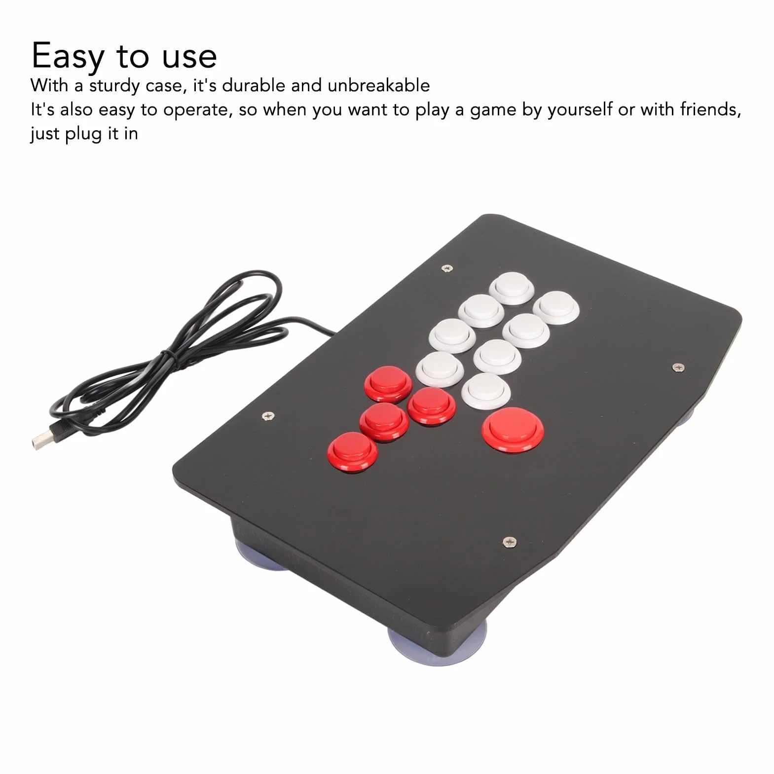 FILFEEL Fight Stick USB 2.0 z 5 Klawiszami Kierunkowymi i 8 Dużymi Przyciskami Funkcyjnymi do Gier Walki