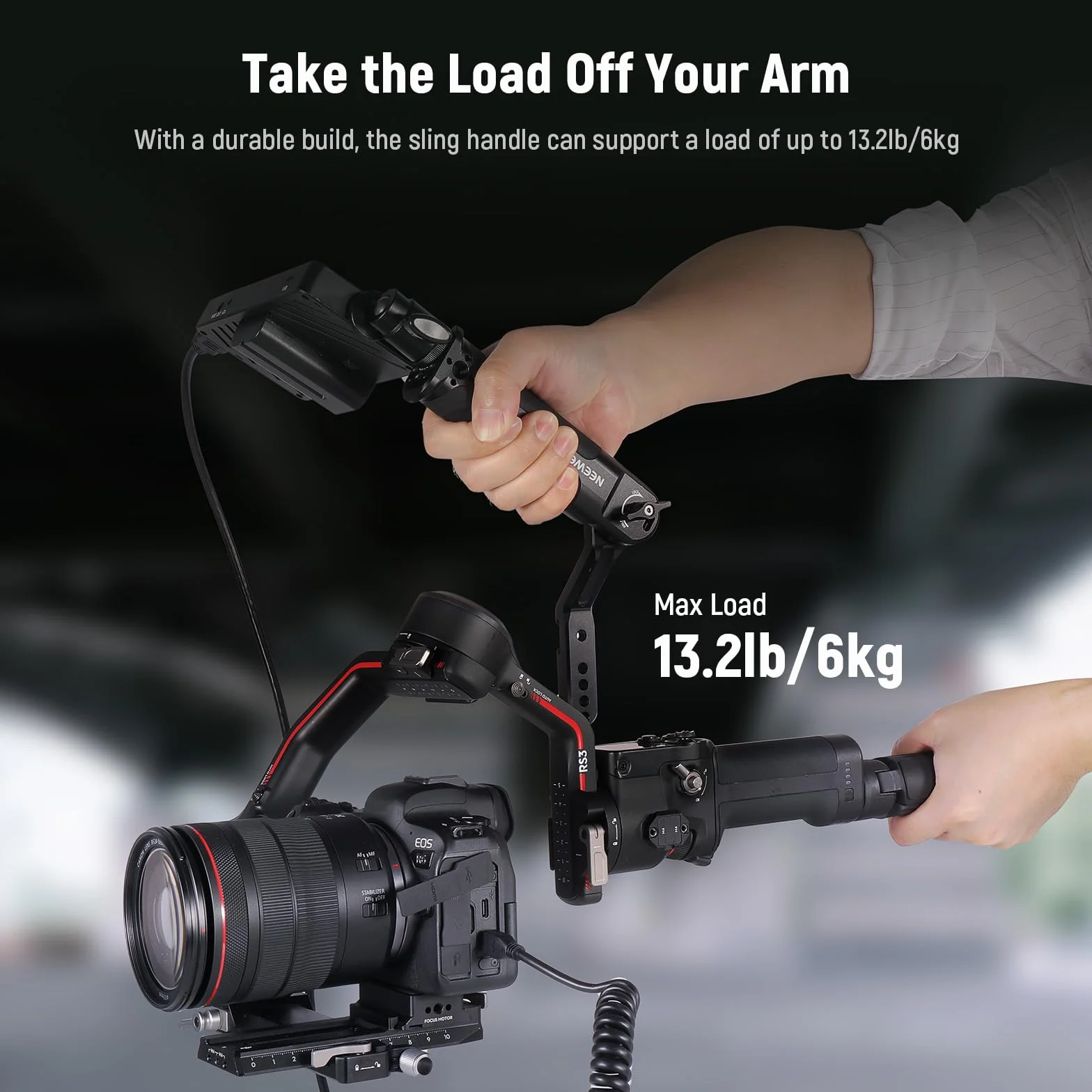 NEEWER RS4 RS3 regulowany uchwyt do zawieszenia gimbala z szyną NATO, kompatybilny z DJI RS4 RS4 Pro RS3 RS3 Pro RS3 Mini RS2 RSC2 Ronin-S Ronin-SC dla niskiego kąta strzału, maksymalne obciążenie 6