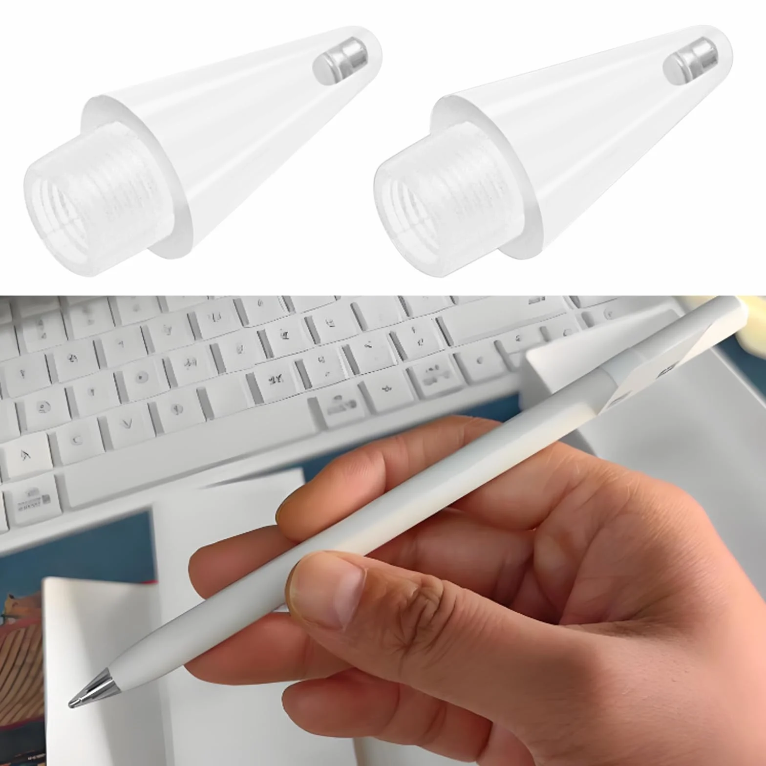 ECSiNG 2 szt. końcówki rysika, część zamienna o wysokiej czułości, przezroczyste stalówki rysikowe, kompatybilne z Huawei M-Pencil (2. generacji)