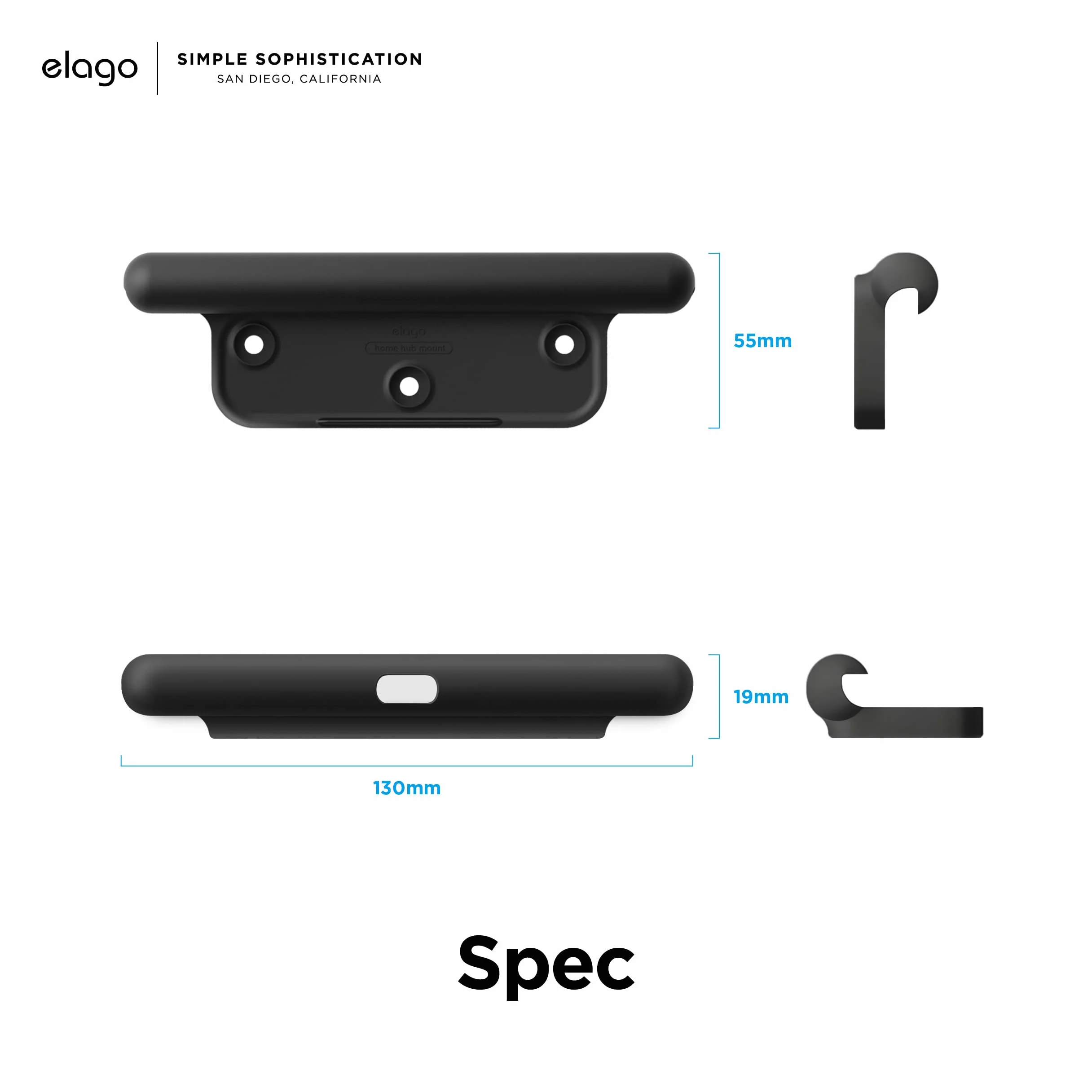 elago Uchwyt do Home Hub do iPad Mini/Air/Pro, Galaxy Tab | Uchwyt Ścienny do iPad, Uchwyt HomeKit, Łatwy Montaż, Bez Zarysowań, System Zarządzania Kablami (Czarny)