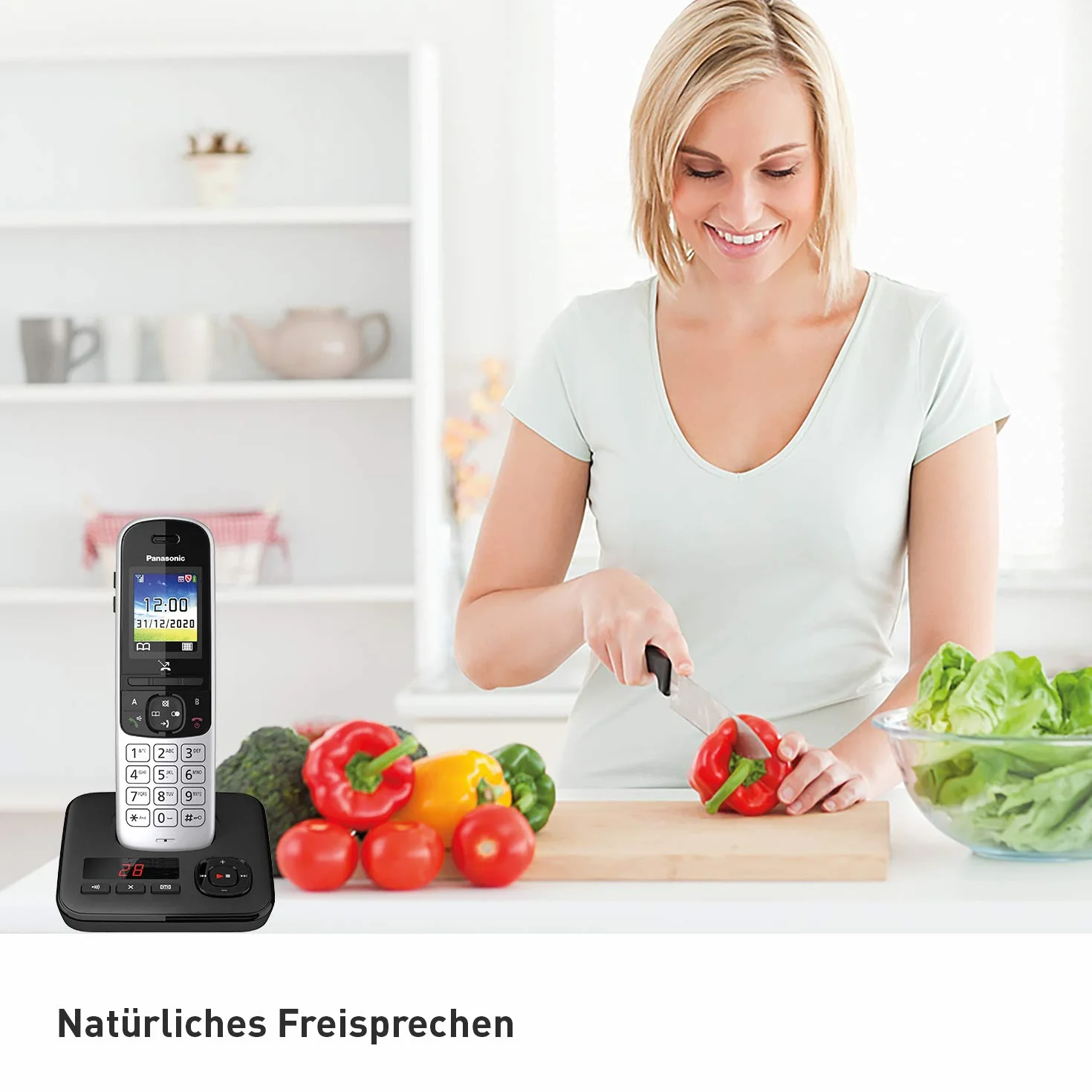 Panasonic KX-TGH722GS telefon bezprzewodowy Duo z automatyczną sekretarką (telefon (DECT, niskie promieniowanie, kolorowy wyświetlacz, blokada połączeń, zestaw głośnomówiący) czarny