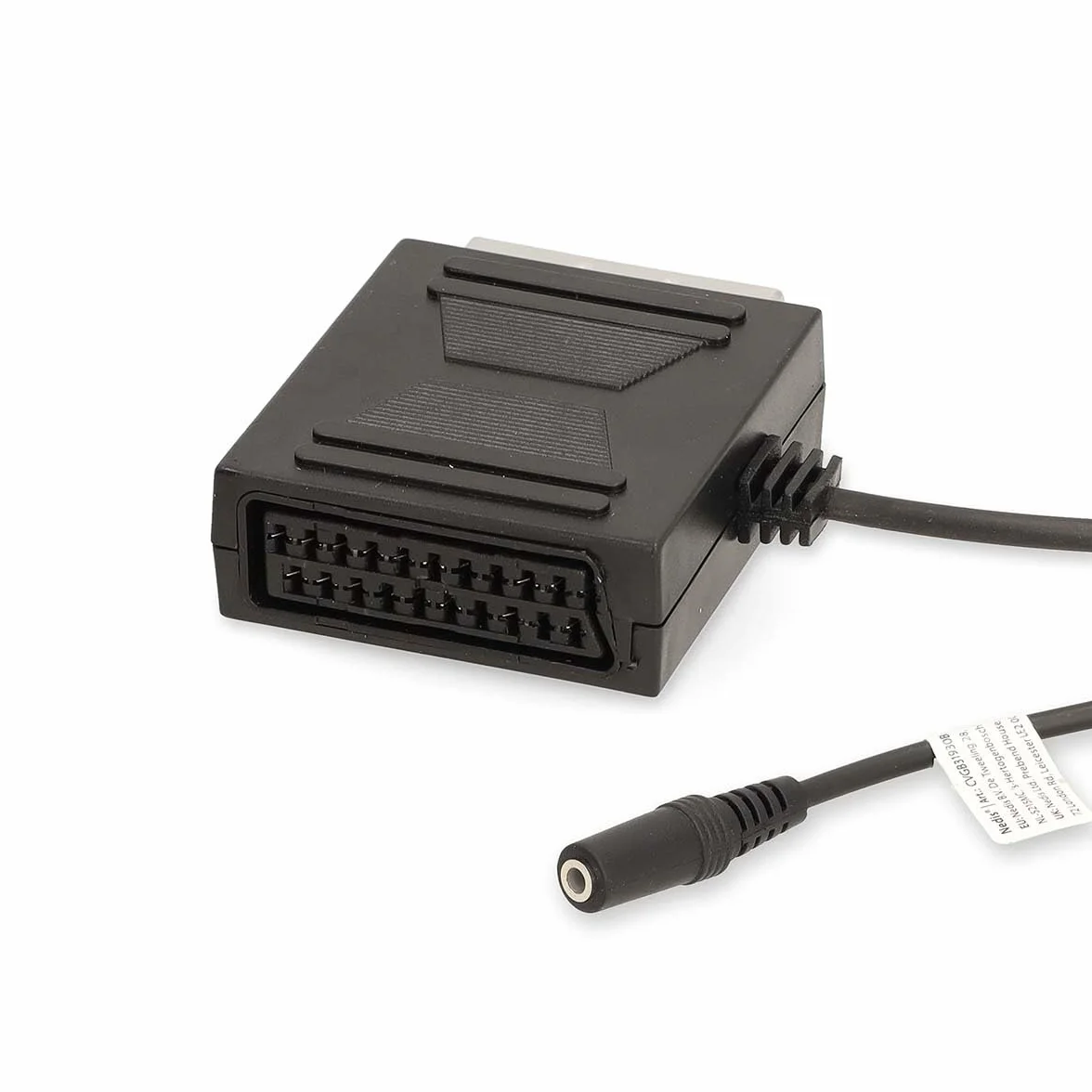 Nedis Kabel SCART - wtyczka SCART - gniazdo SCART/gniazdo 3,5 mm - niklowany - 480p - 0,20 m - okrągły - PCW - czarny - pudełko