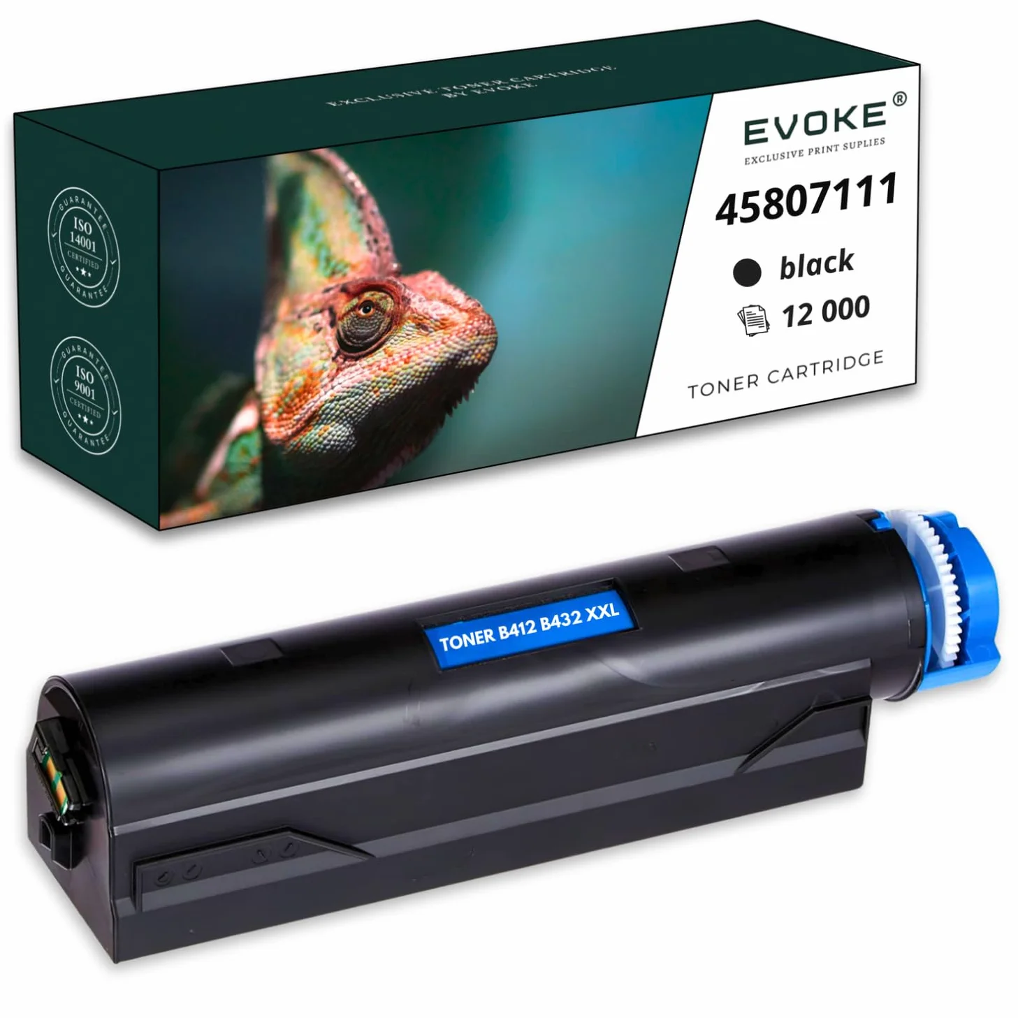 EVOKE Toner Kompatybilny z OKI B412 B432 B512 MB472 MB492 MB562 Czarny 12000 Stron