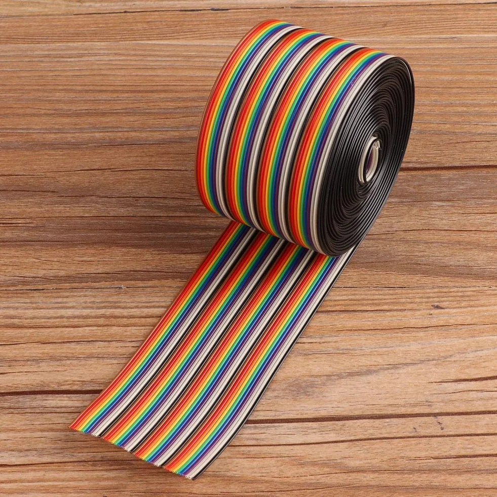 Kolorowy kabel taśmowy Rainbow 40P 1,27 mm Pitch 5,08 cm do złączy wtykowych 5 m