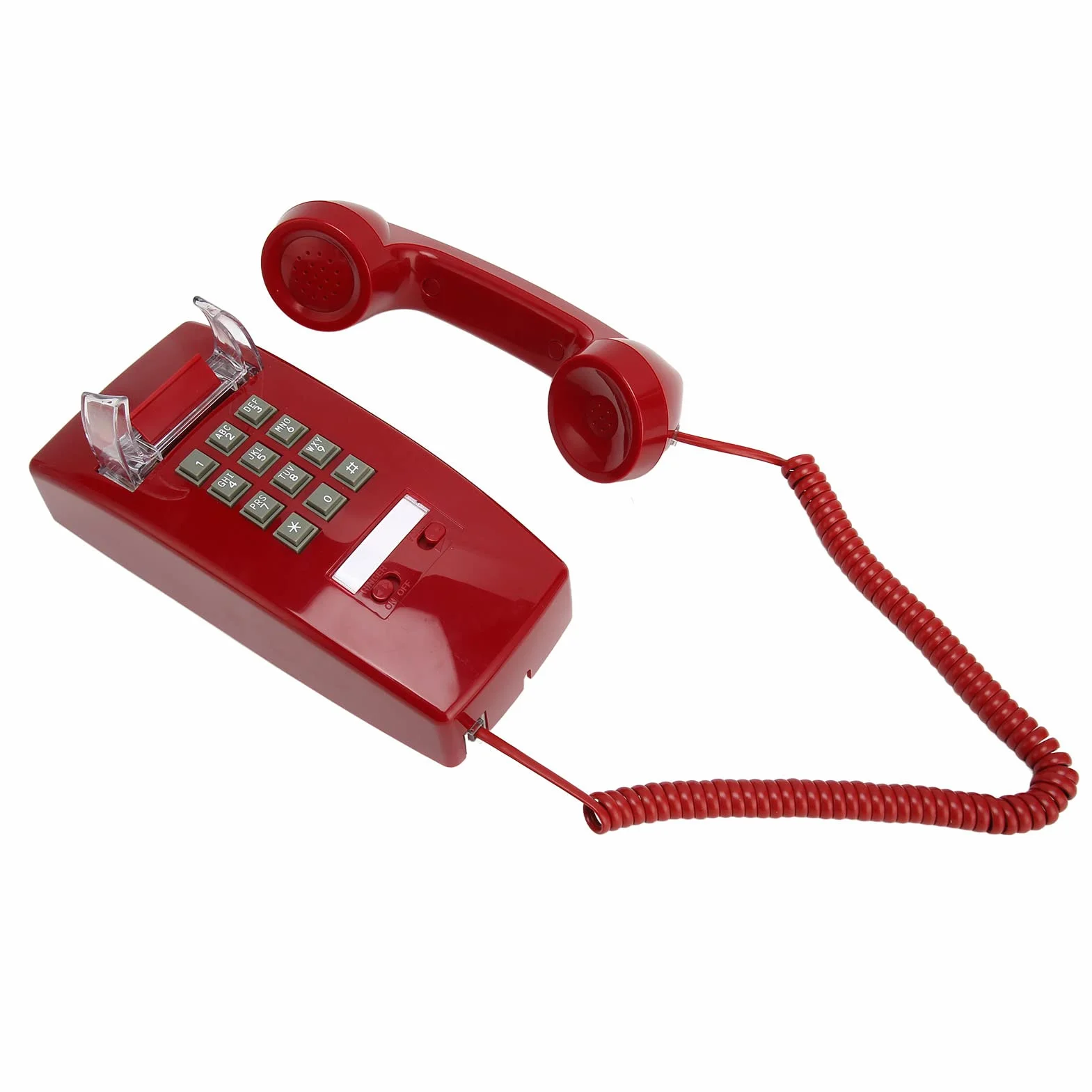 KIMISS Telefon ścienny w Stylu Retro w Starym Stylu – Wodoodporny Telefon Przewodowy z regulacją Głośności w Słuchawce, Klasyczna Konstrukcja do Montażu na ścianie do Użytku w Domu, Biurze i Hotelu