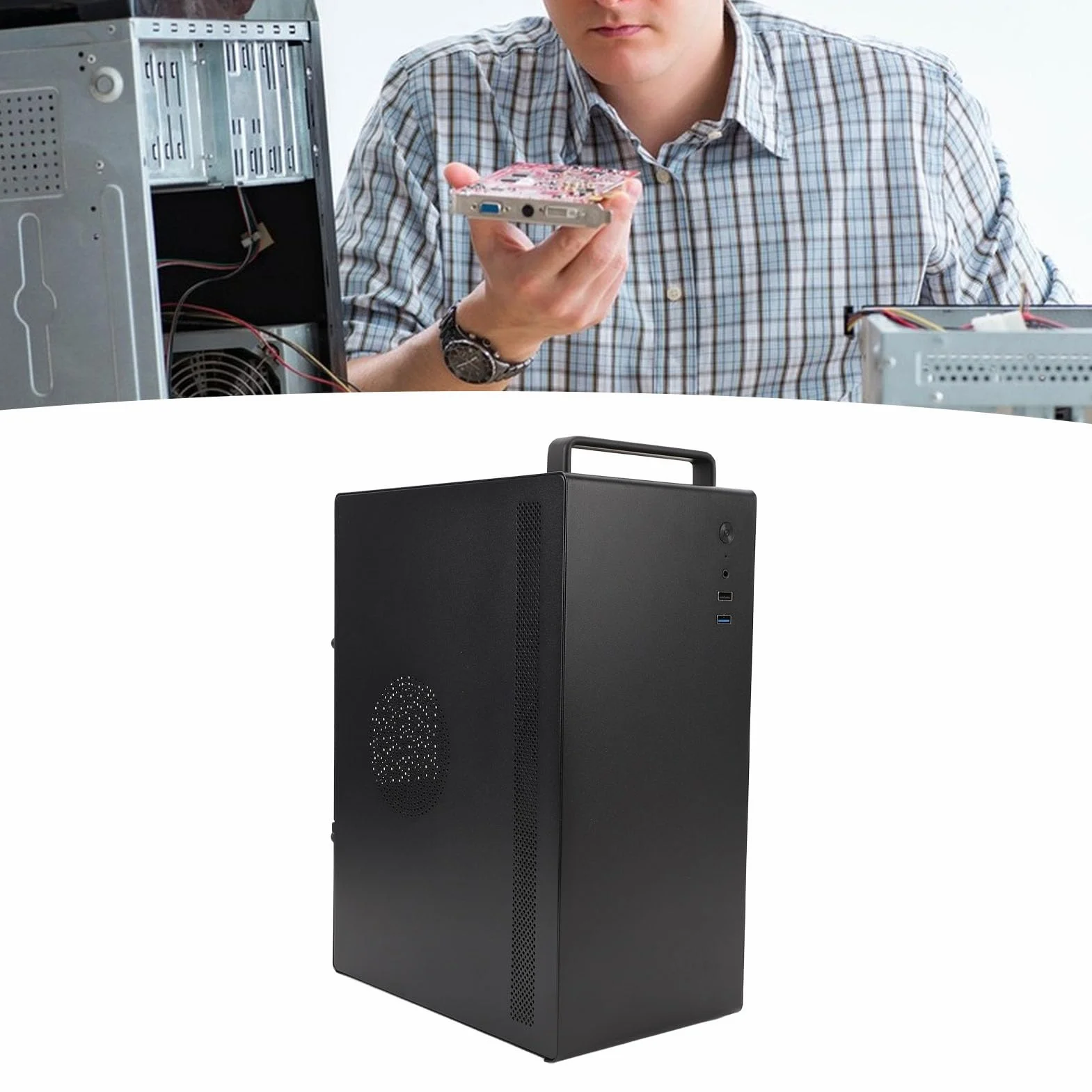 Obudowa Komputera do Gier Micro ATX ITX Mocna Stalowa Podpórka 4 Porty PCIE USB 3.0 2.0 dla Domowych Graczy Biurowych