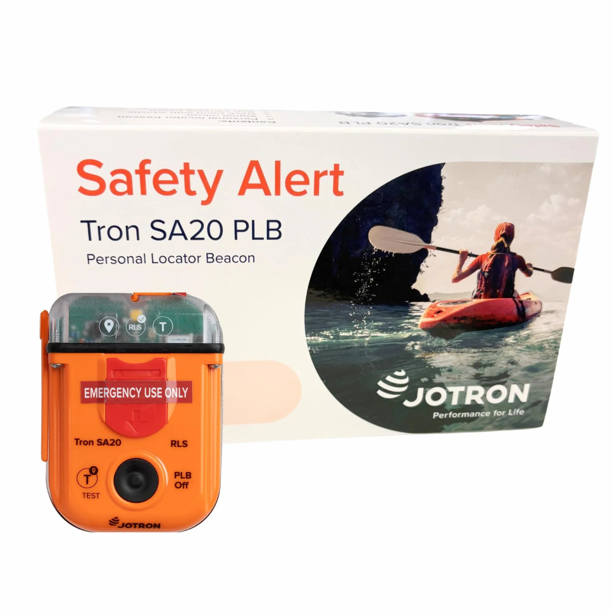 Jotron Tron SA20 PLB Osobisty lokalizator nawigacyjny | Kompaktowy i lekki | GPS i Galileo GNSS | Sygnał awaryjny 406 MHz | Wodoodporny | Zatwierdzony przez SOLAS | Zaprogramowany do rejestracji w