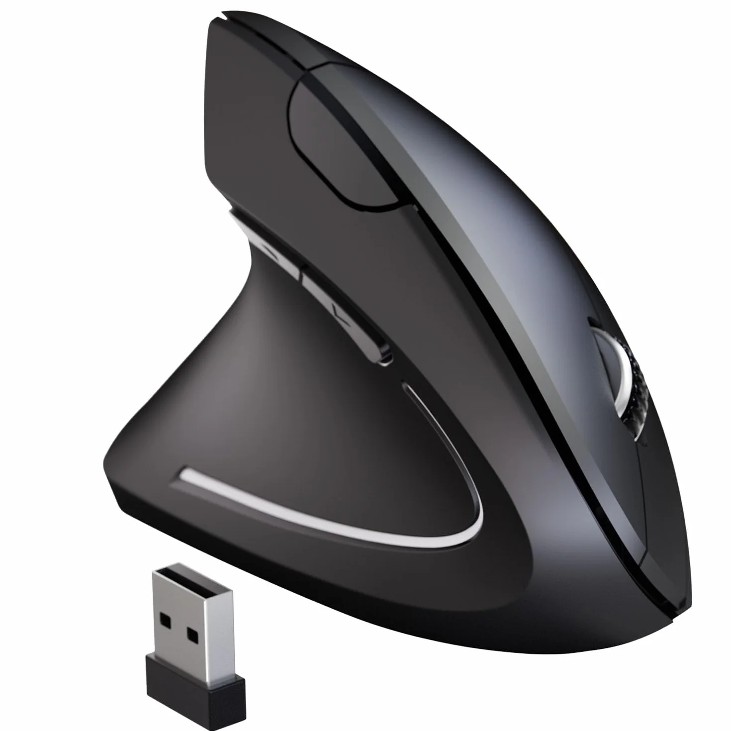 Mysz dla leworęcznych, ergonomiczna mysz dla leworęcznych, bezprzewodowa mysz pionowa USB 2,4 G, regulowana DPI (800/1200/1600), 6 przycisków do komputera, Maca, laptopa, Windowsa, komputera