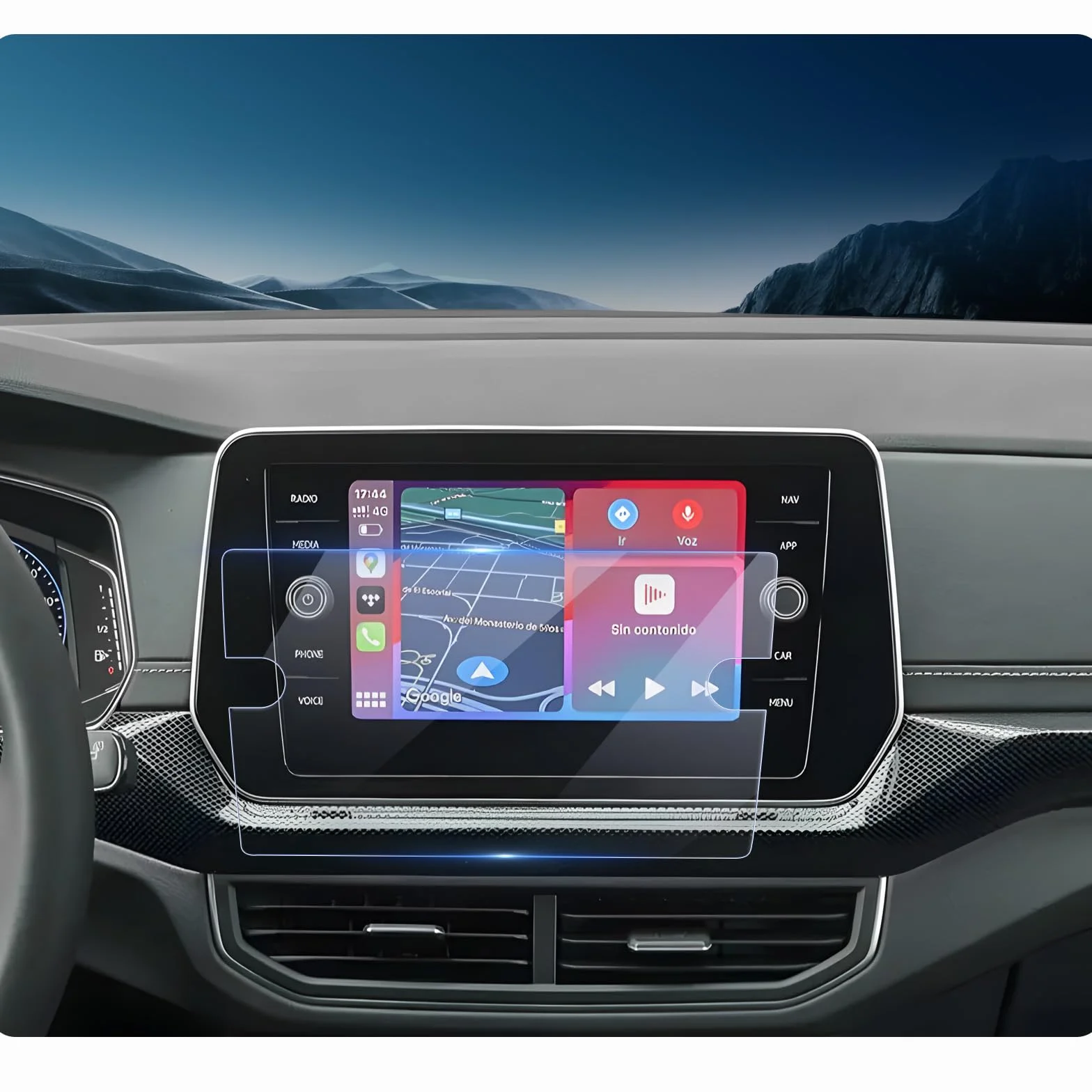 LUWU Folia ochronna na wyświetlacz kompatybilna z VW T-Cross T Cross 2019-2024, 8 cali, szkło hartowane, folia ochronna na wyświetlacz 9H, odporna na zarysowania, T-Cross 2024, akcesoria
