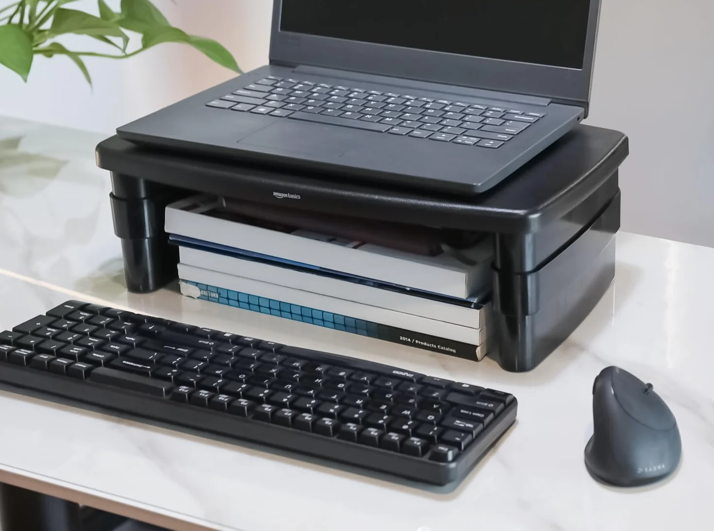 Amazon Basics Regulowany Stojak na Monitor Komputerowy 10 kg Czarny